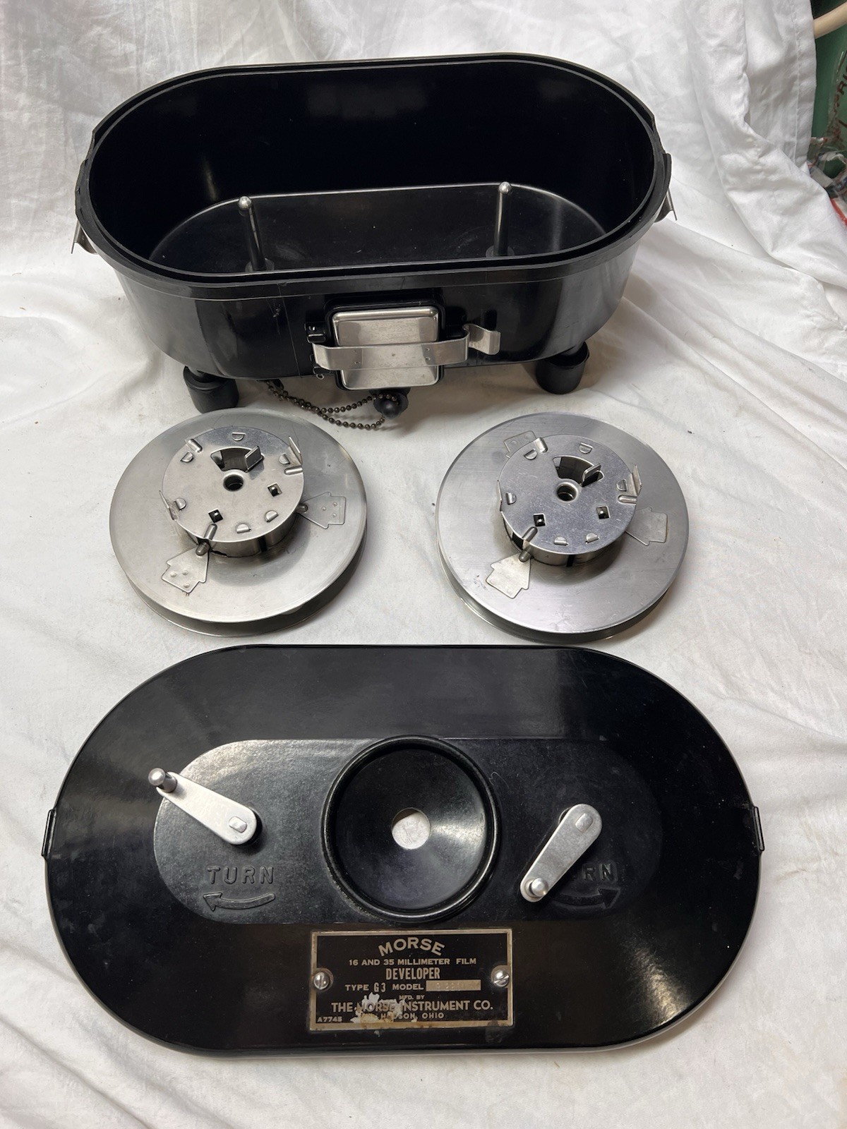 VINTAGE MORSE G3 16mm & 35mm Motion Picture Movie FILM Developing Tank READ