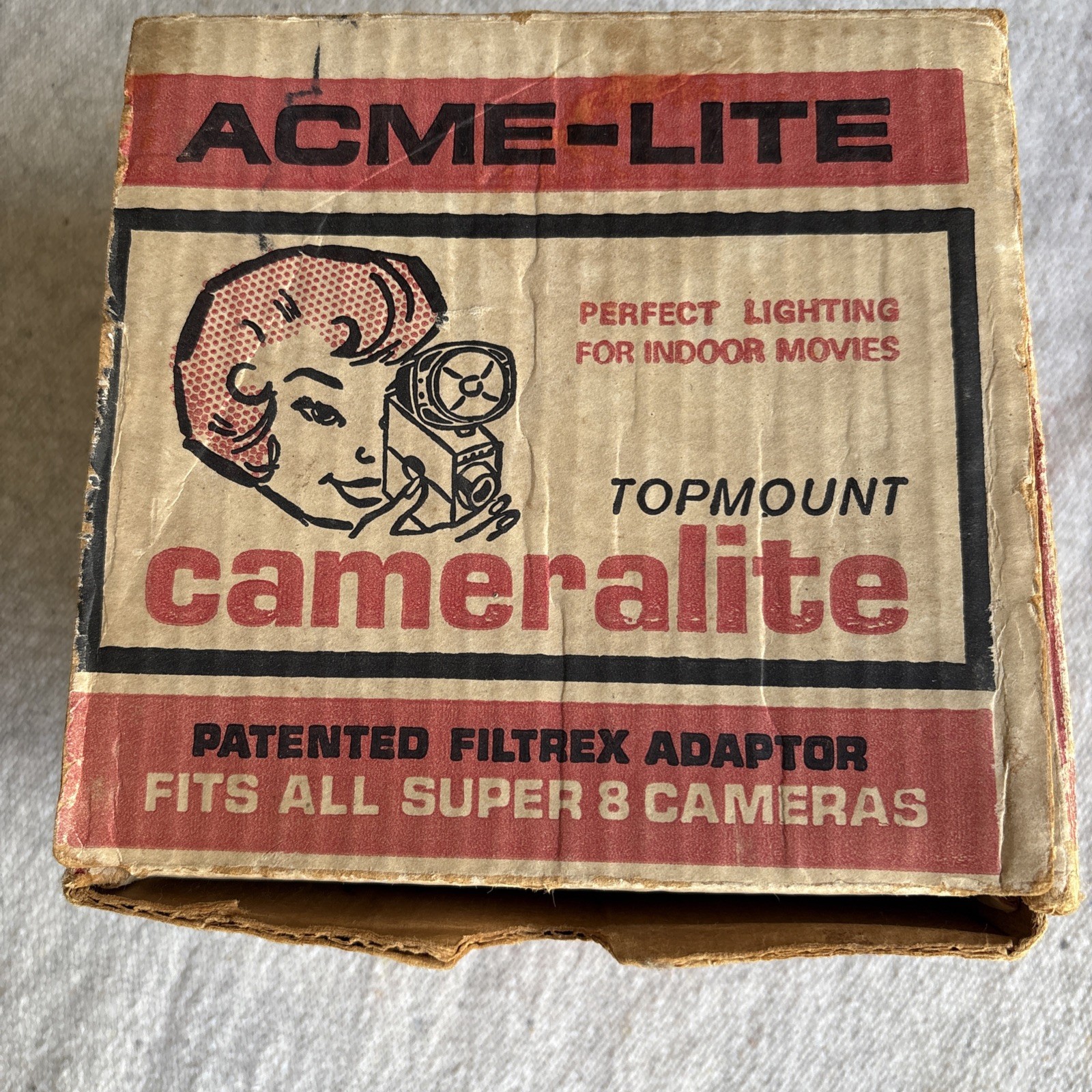 Topmount Cameralite 929 Acme Lite Movie Camera Light for Super 8 Cameras Vtg