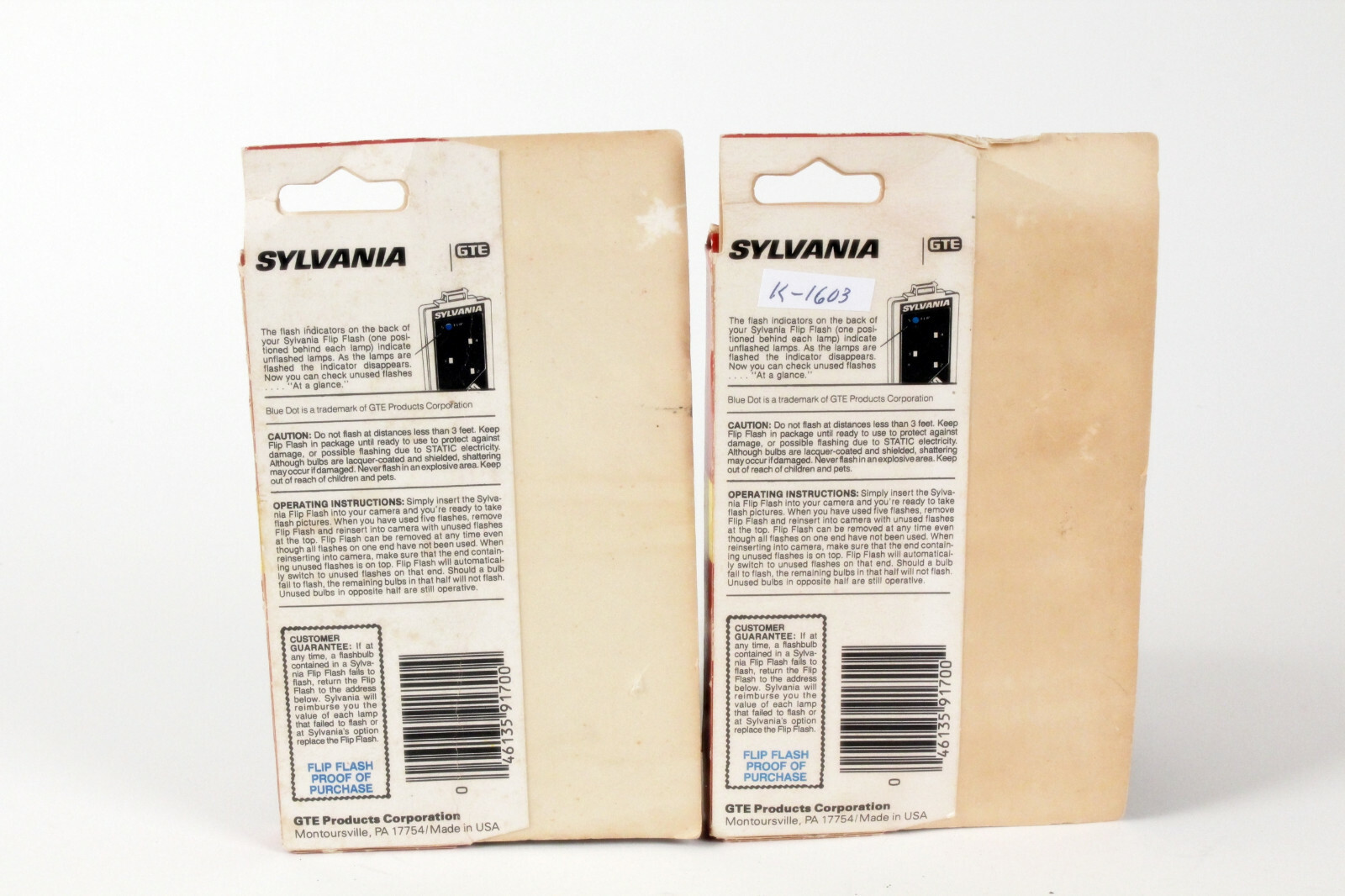 Lot of 2 Sylvania Flip Flash Super 10 (10 Flashes per Box) GTE Blue Dot