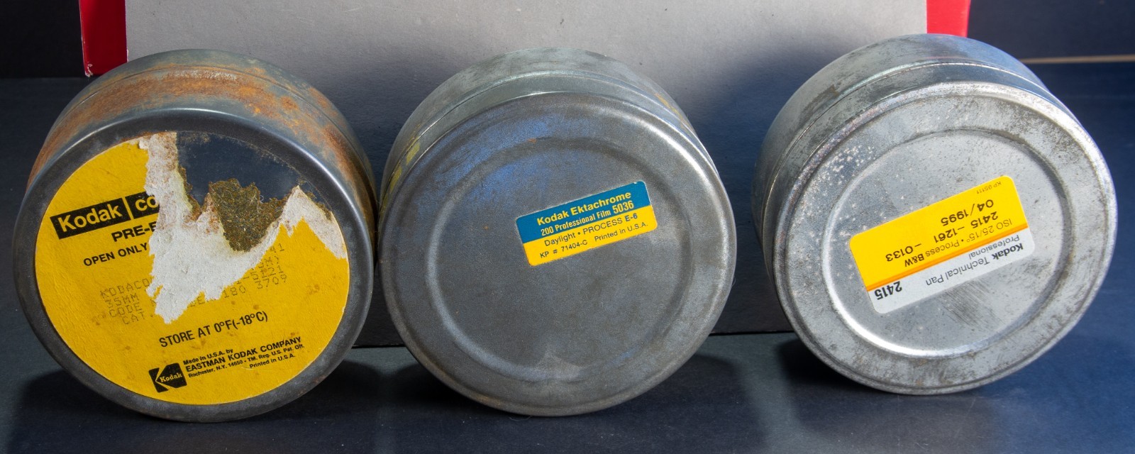 EASTMAN KODAK COMPANY Metal Film Tin Canister Can Container 100foot – Lot Of 3