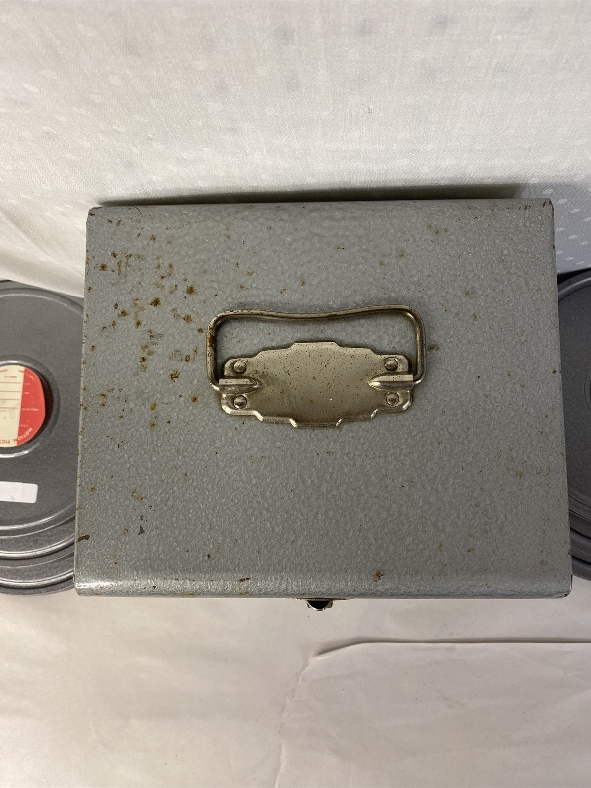 Vintage Logan De Luxe Movie Reel Chest Metal 6 Compco Empty Reel And Can