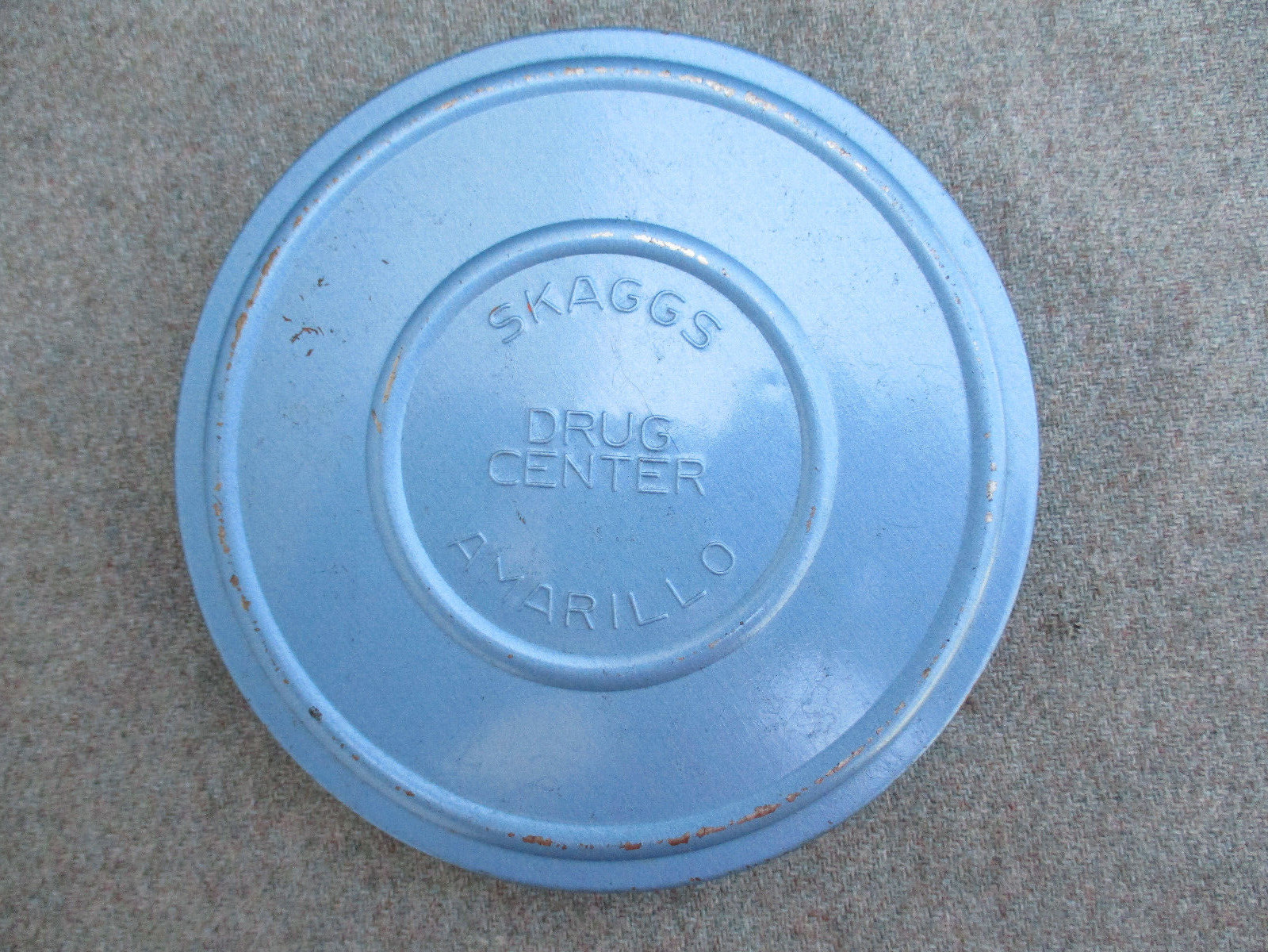 VINTAGE 1950s AMARILLO, TEXAS SKAGGS DRUG CENTER STORE FILM CAN with EMPTY REEL