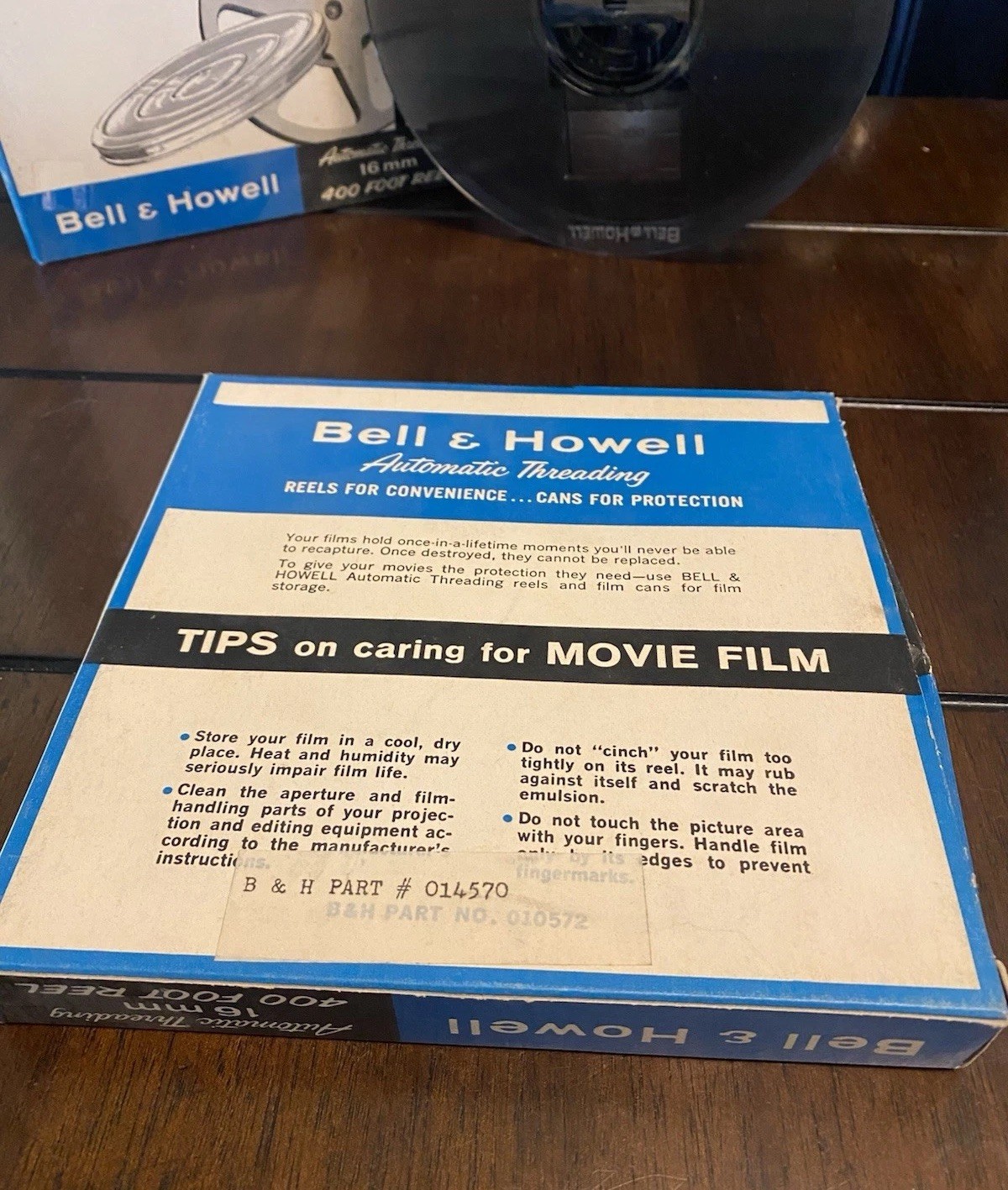2 Vintage Bell & Howell Automatic Threading 16mm -400 Ft. Film Reels W/Box