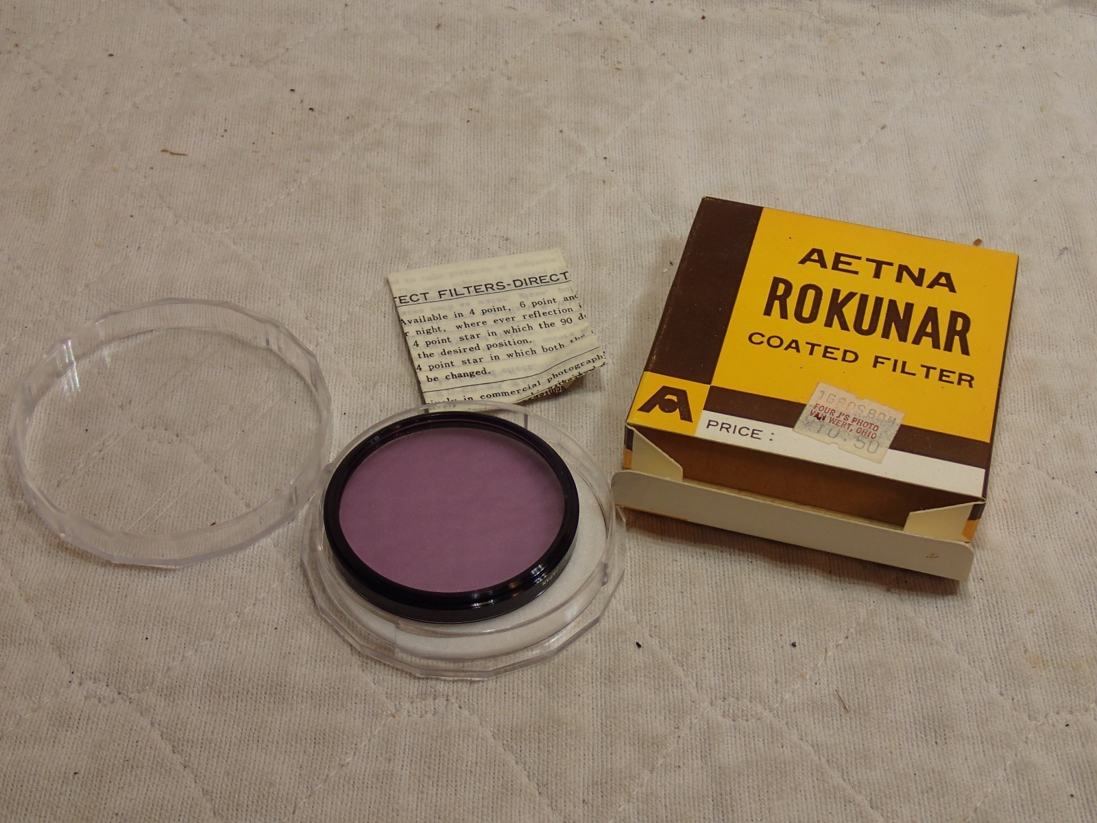 VINTAGE AETNA ROKUNAR COATED FILTER 52MM FL-B LENS