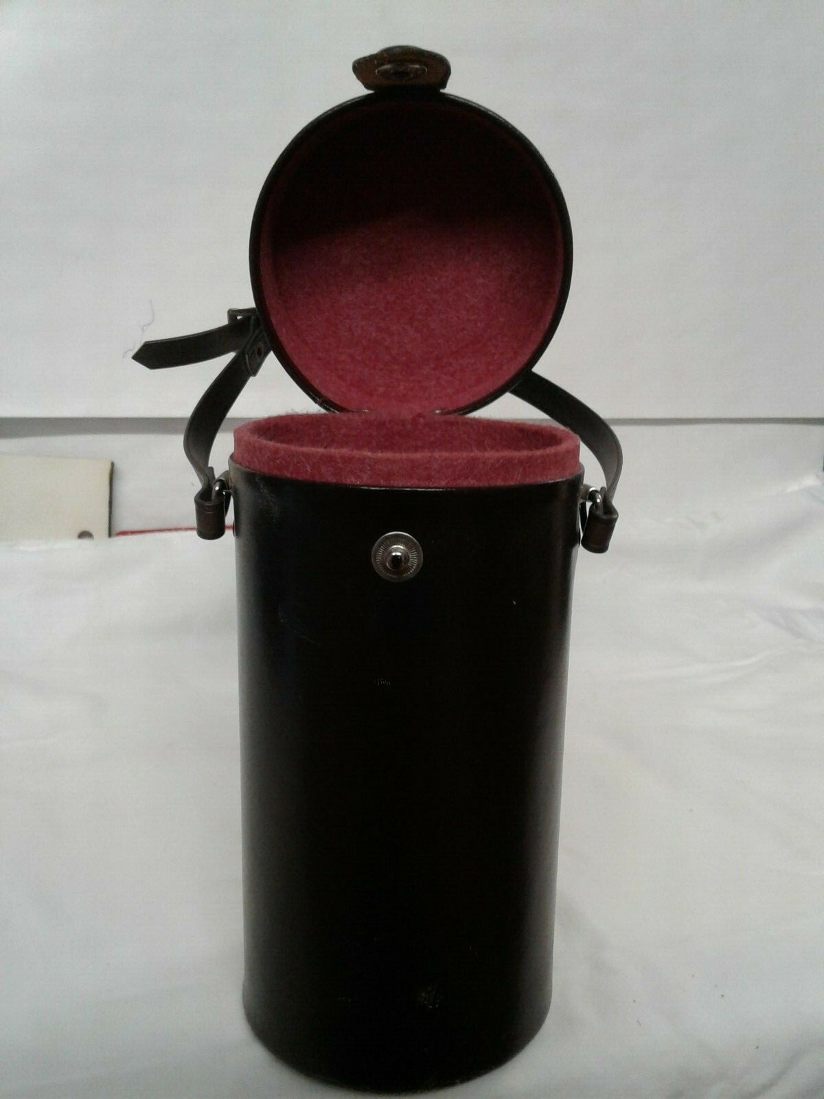 Vintage carry case for accessory camera lens 7″ inside has strap cowhide JAPAN
