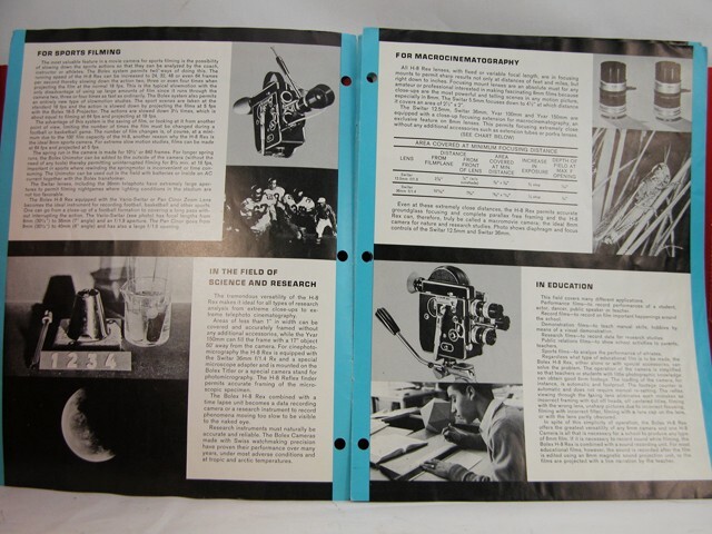 Original Vintage Factory BOLEX H-8 Rex System BROCHURE