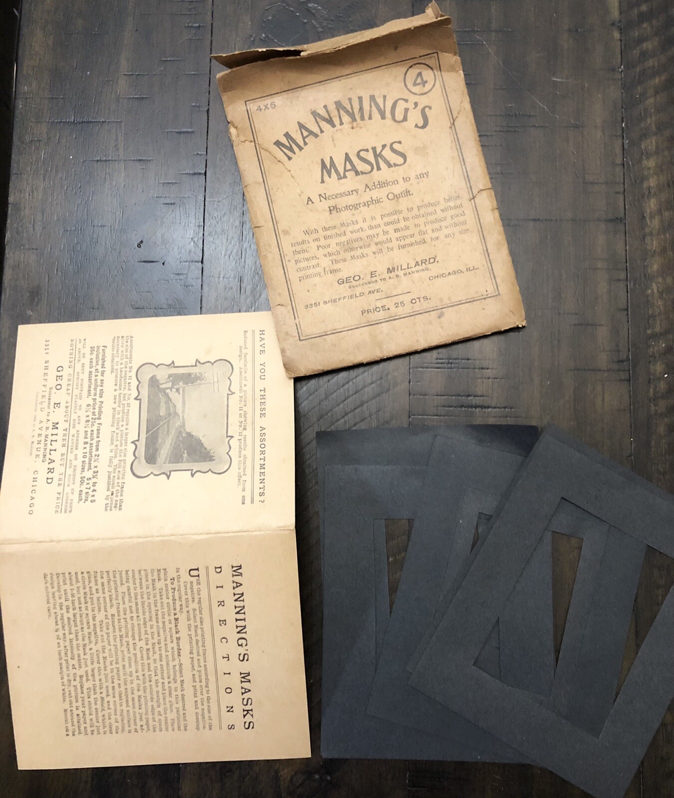 Mannings Masks Kent Printing Masks Early 1900’s Vintage Photography LOT RARE