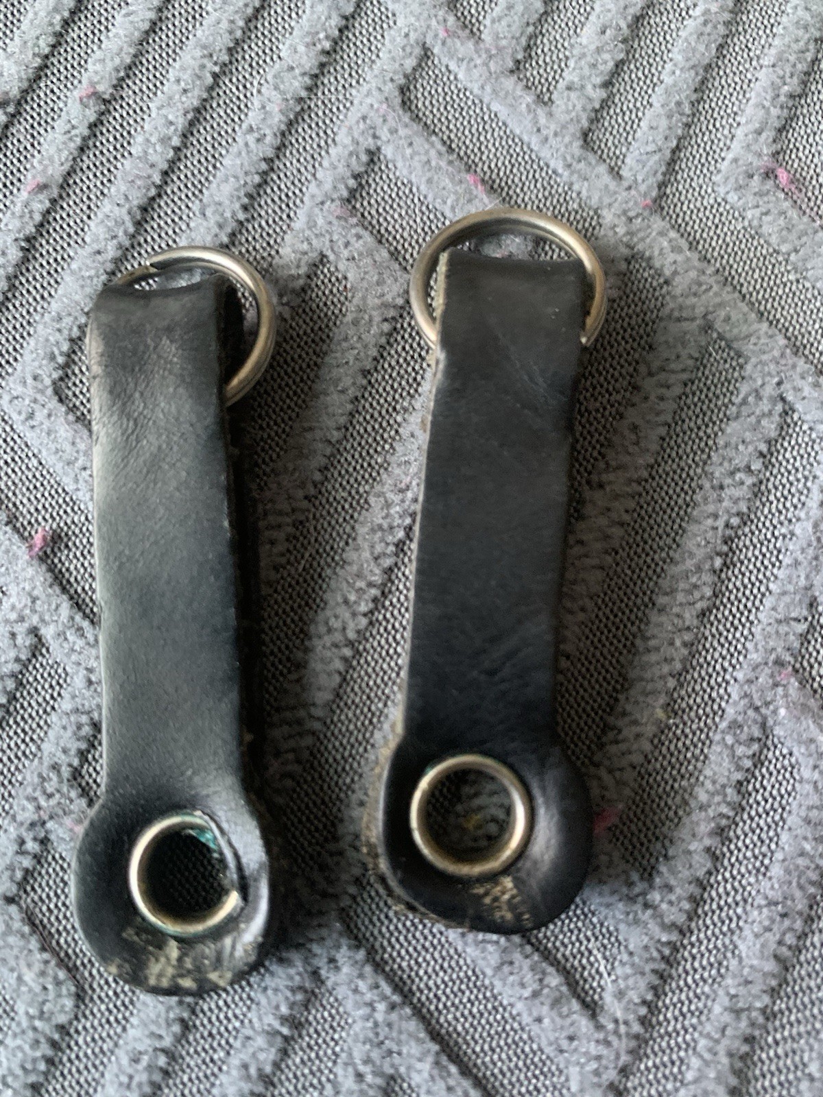 Vintage Pair Of Leather Camera Strap Lugs