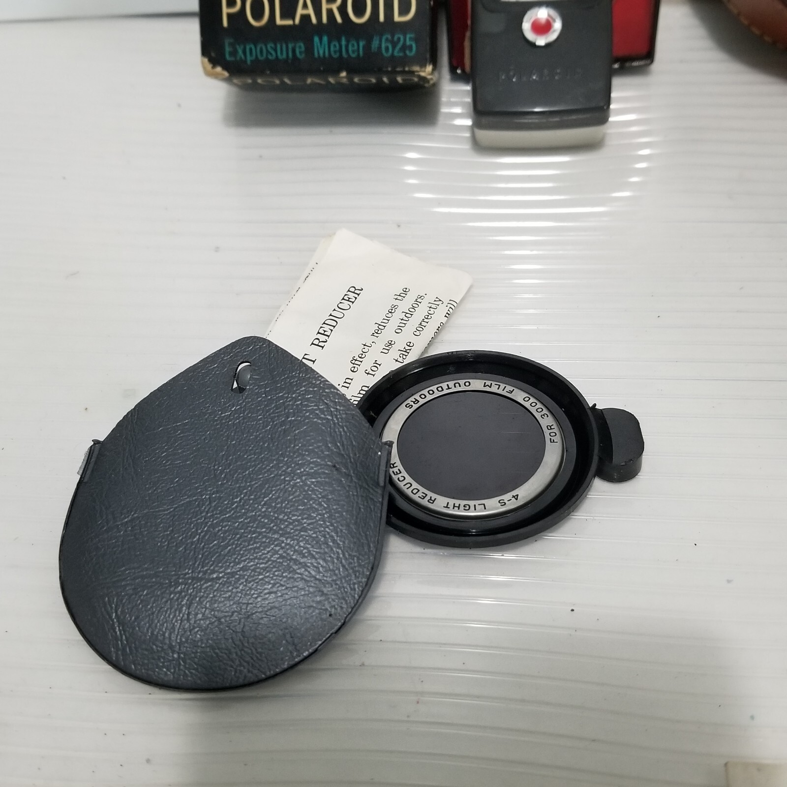 Vintage Polaroid Camera Accessories Lens Lot Meter Flash Etc.