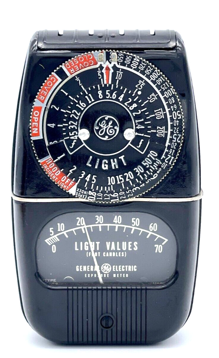 General Electric Exposure Meter Vintage for Film or Plates Leather Case