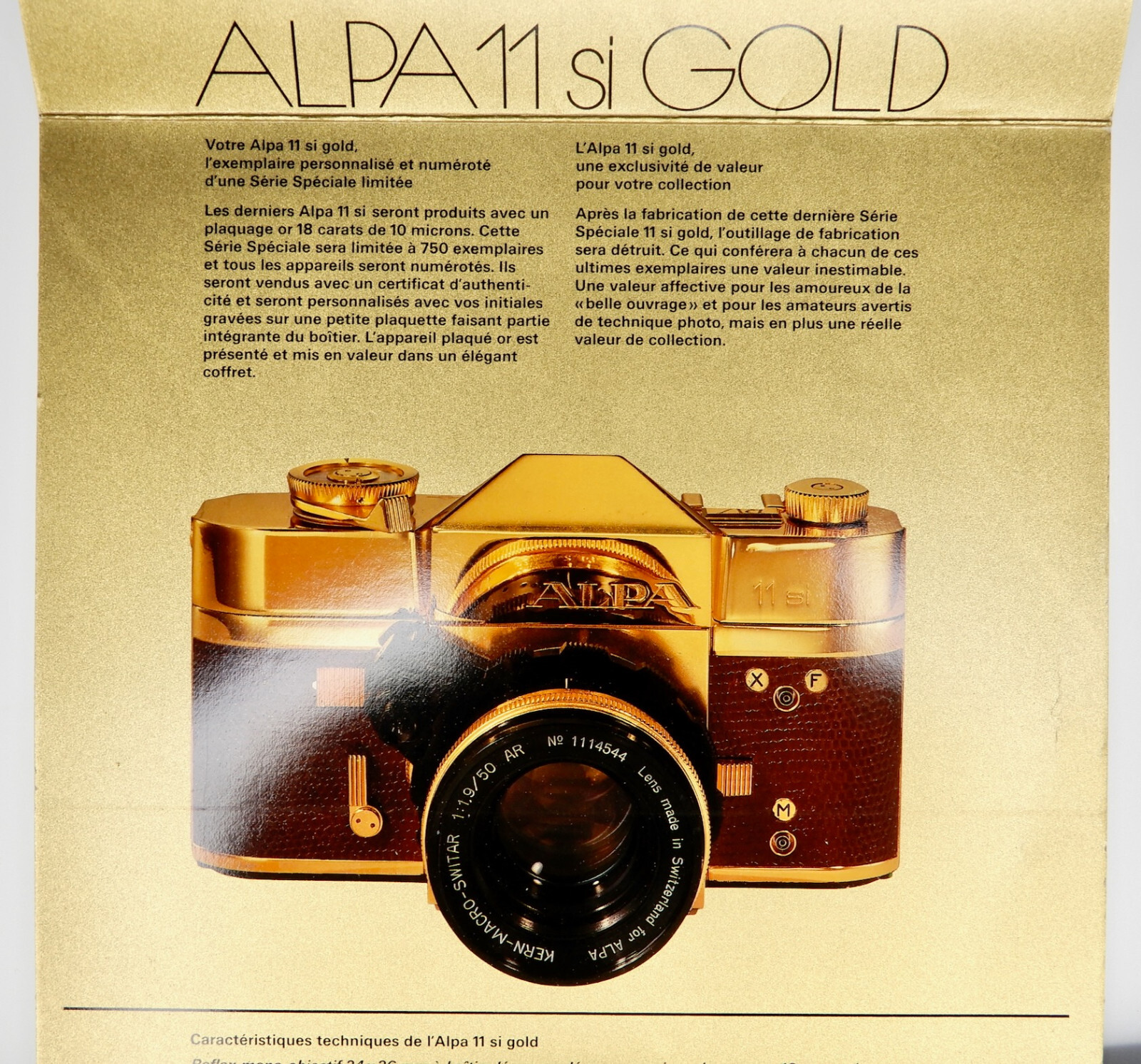 Alpa Gold 11SI Certificate ……….. Minty