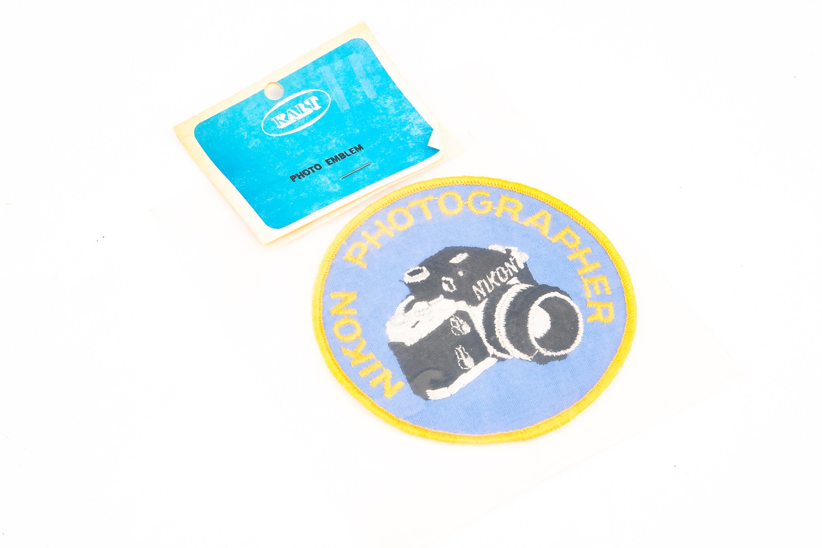 Nikon Photographer Camera Shirt Jacket Patch Blue & Gold 4” By Kalt MINT V28