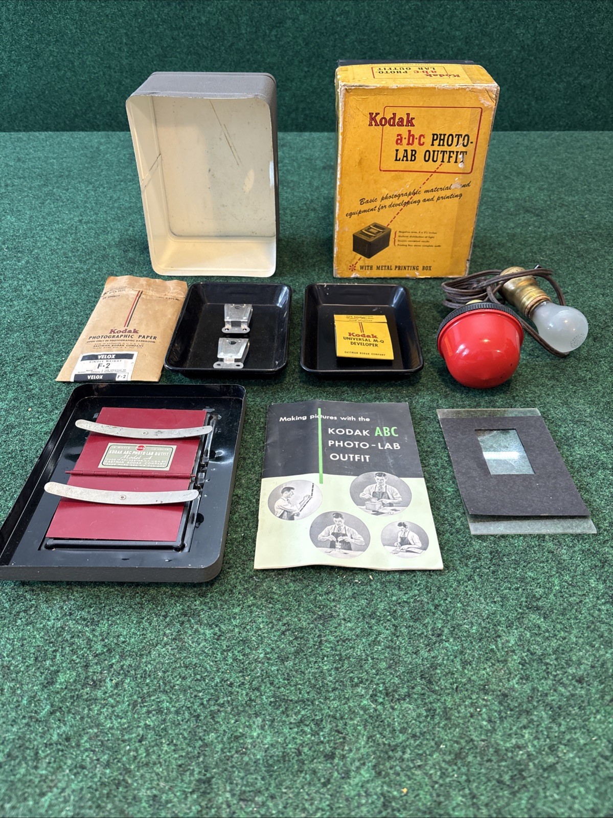 Vintage Kodak ABC Photo Lab Outfit Model A Darkroom Kit w/ Box Free Shipping