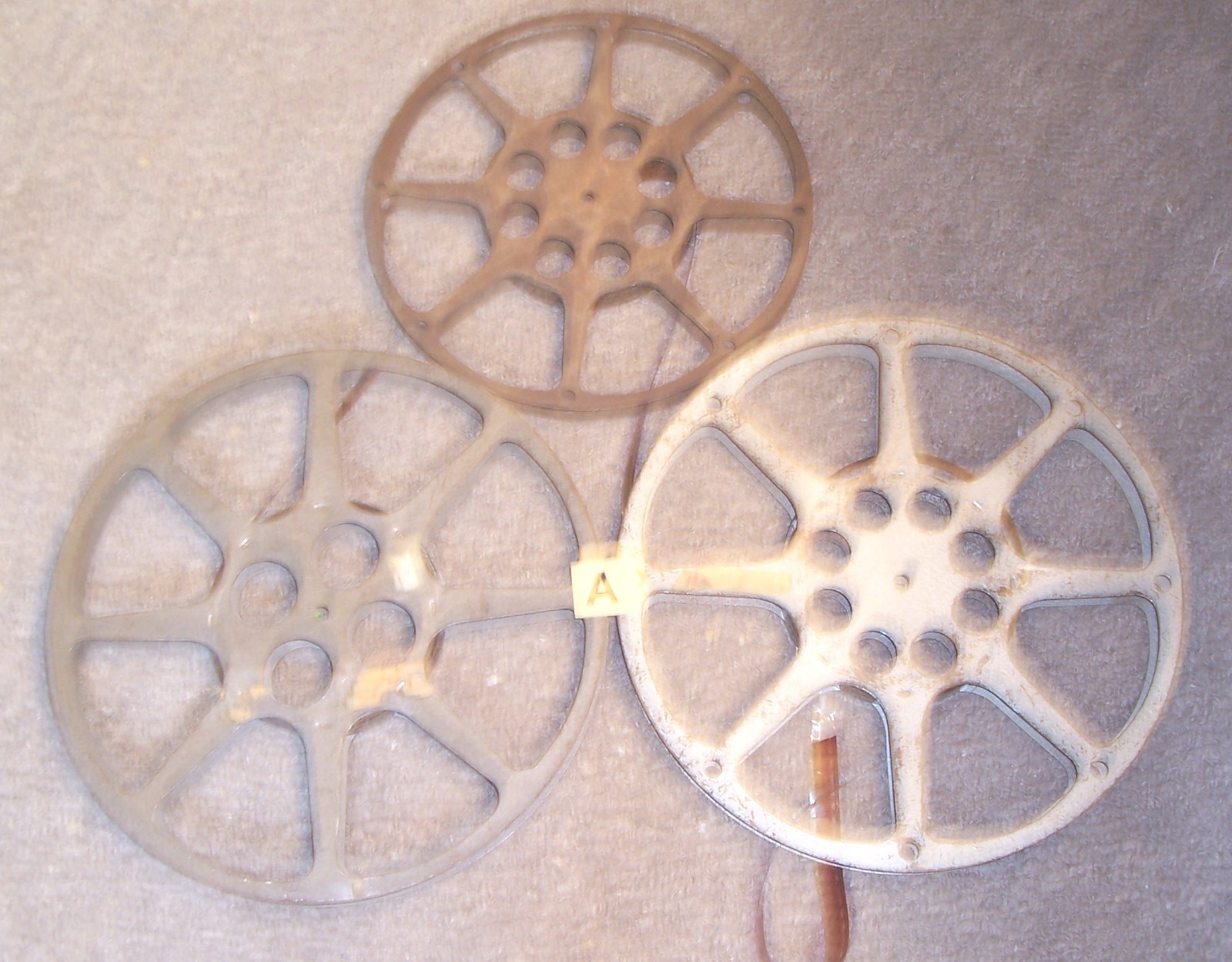 3 16MM 800-1200′ Metal Motion Picture Film Camera Movie Projector Take Up Reels