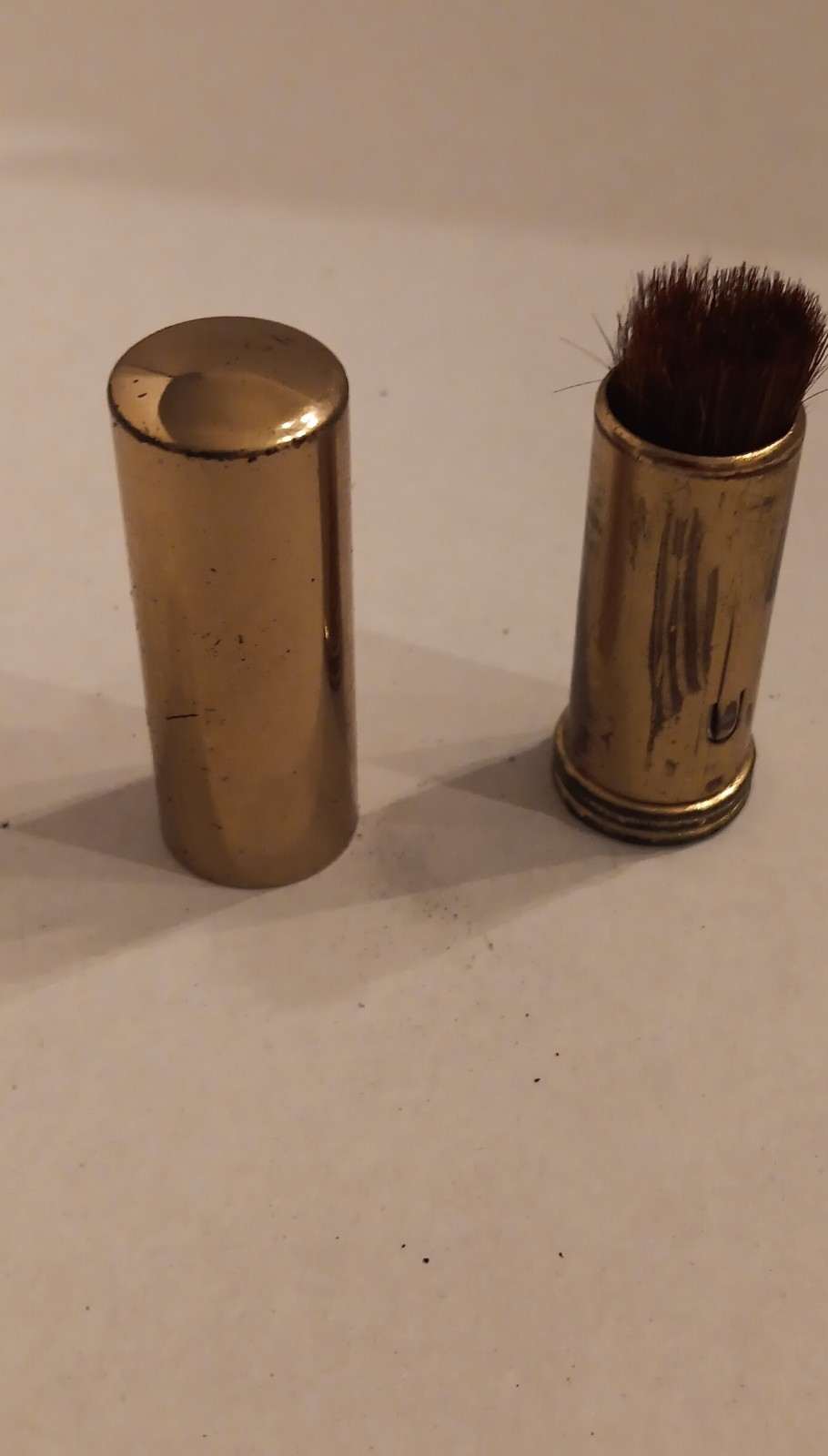 Vintage Brass Camera Cleaning Brush Accessory with Cartridge Case for Cameras
