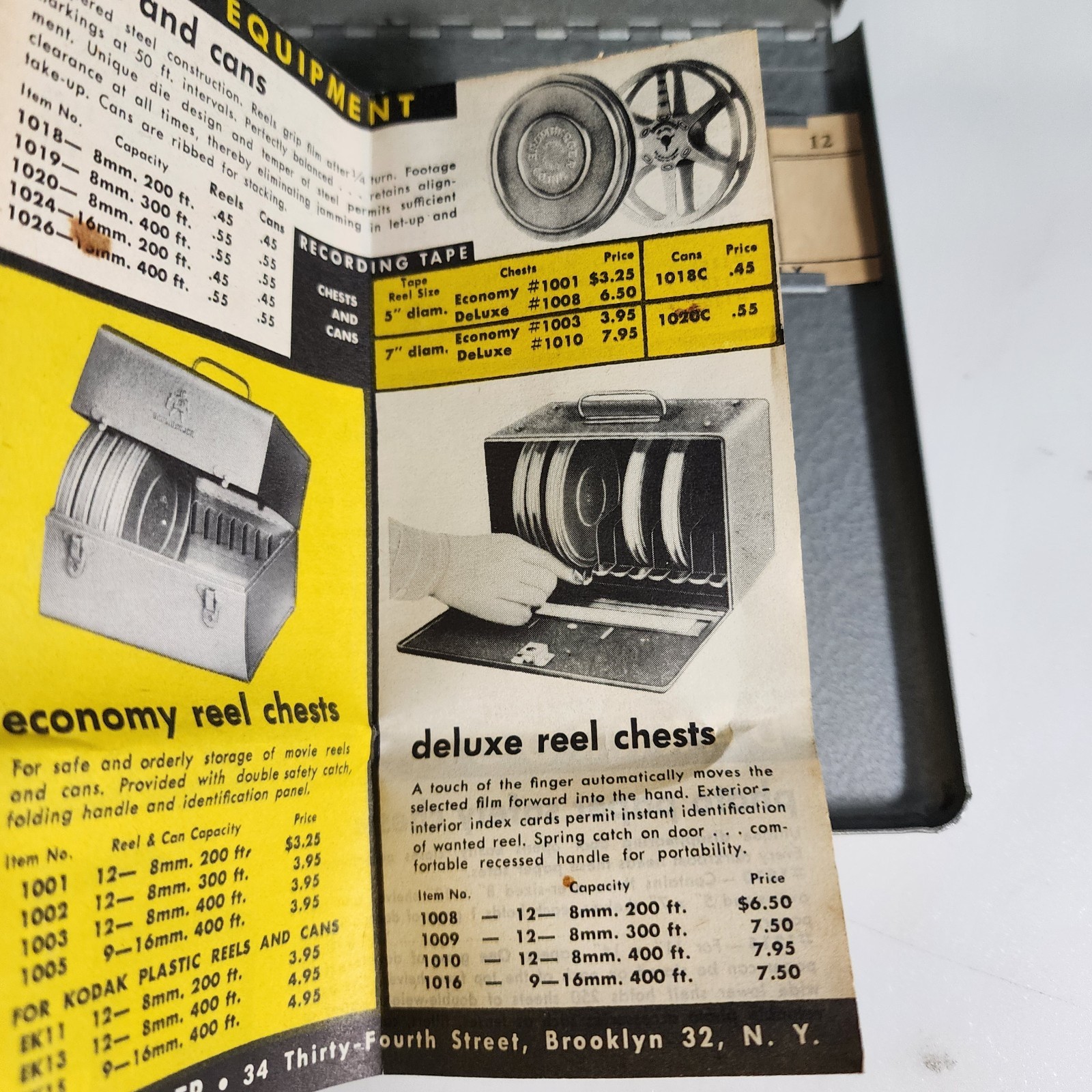 Vintage 50s 60s Brumberger Dark Room Roll Top Film Hammertone Storage Box