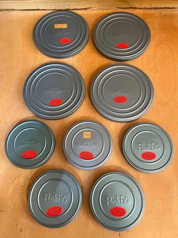 VTG Logan Deluxe Metal Movie Film Chest 12 Slots Box Storage + 9 Reels & Cases