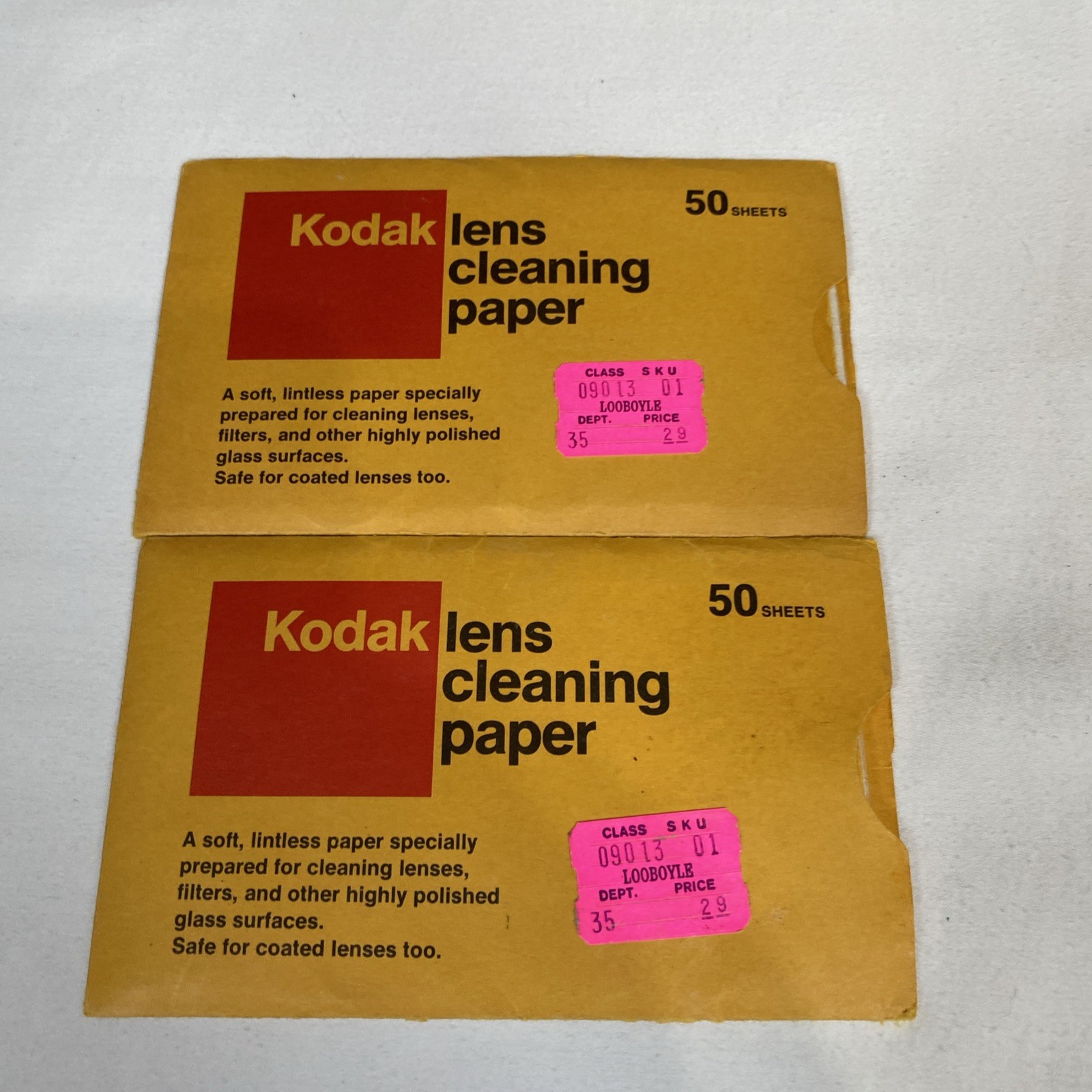 Kodak 2 lens cleaning paper up to 50 sheets per sleeve Vintage Parts & Accessori