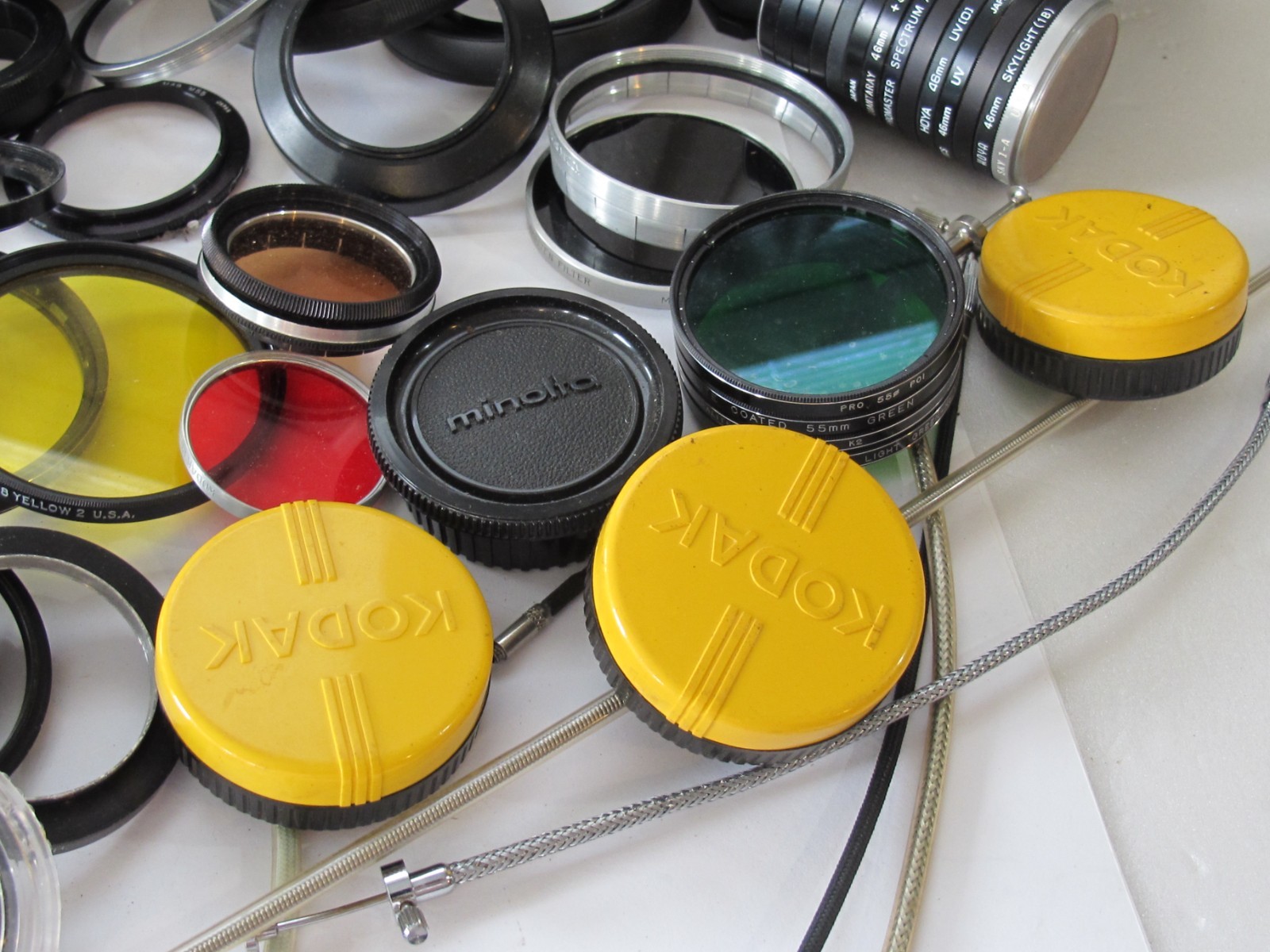 Vintage MINOLTA Camera Filter Cap Manual Adapter Ring Cable Release Mixed LOT #6