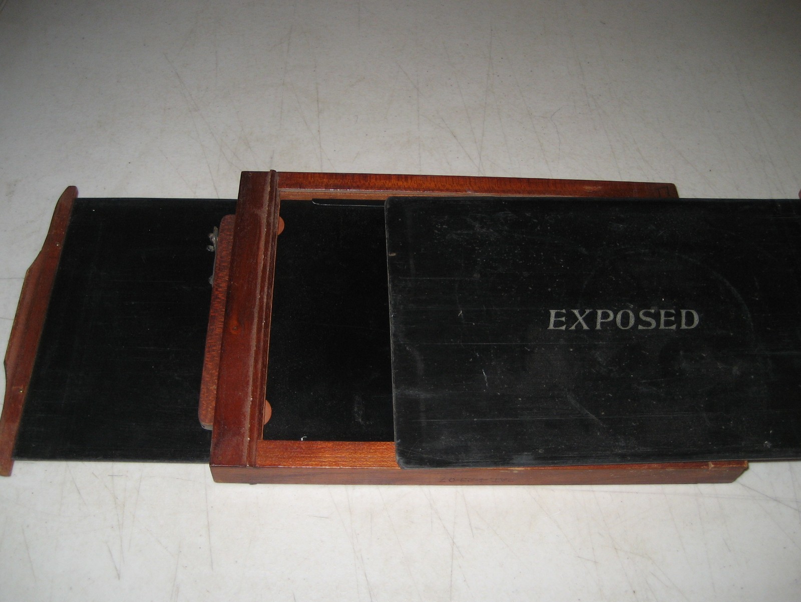 VINTAGE WOODEN DOUBLE DRAW SLIDE EXPOSURE PHOTOGRAPHY FRAME