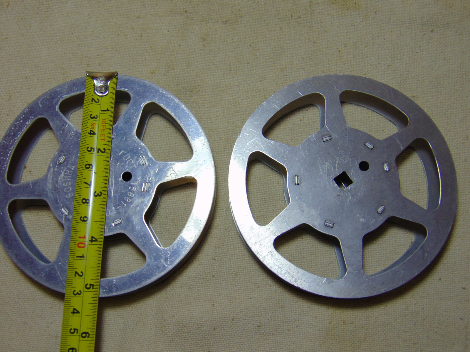2pc empty 16mm Aluminum Metal film reel 5″ 200ft movie take up 200′