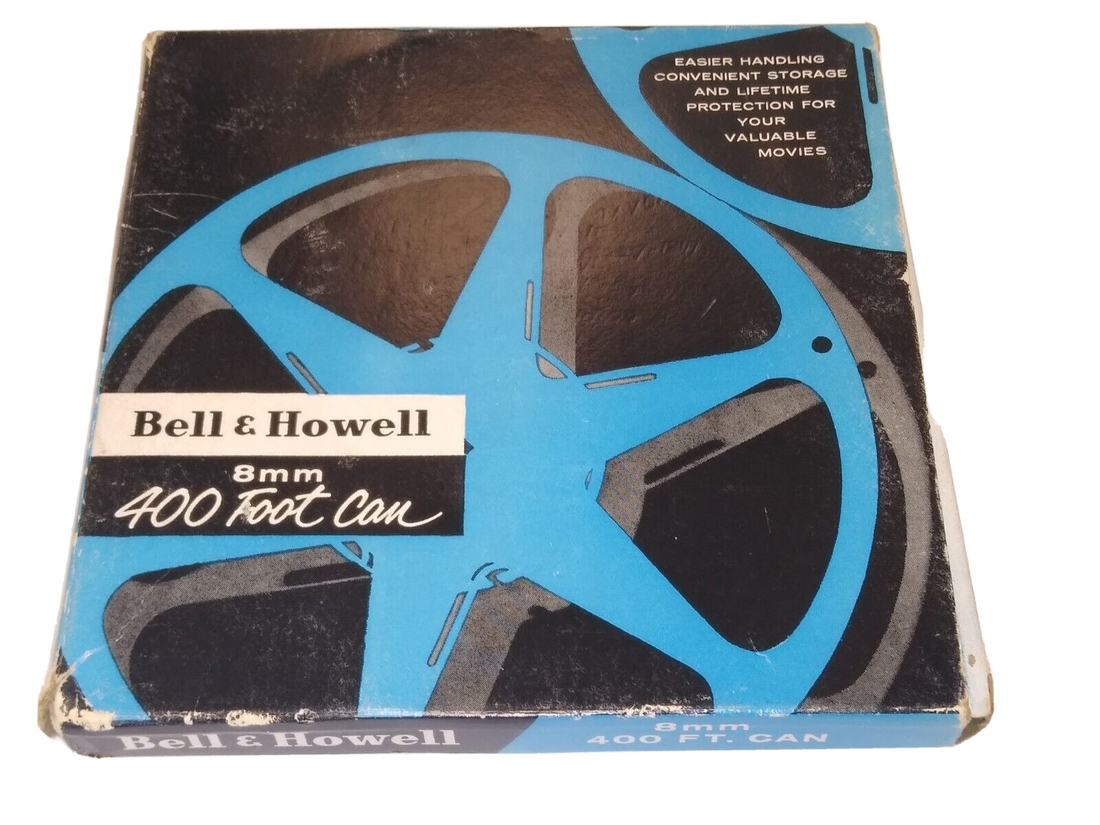 Bell & Howell 8mm Reel Can With film and Box Reel and Original Box 400 feet