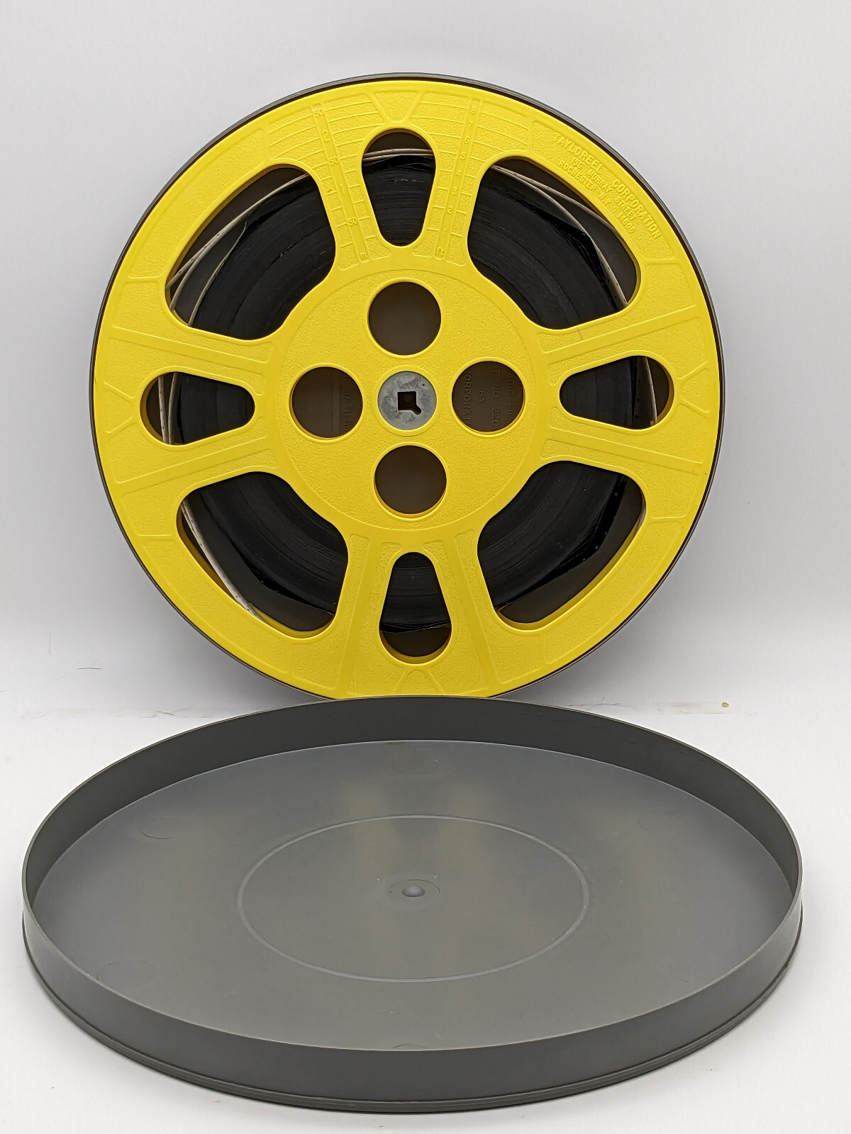 Original PlioMagic Plastic Film Can Cat No 22008 w 10 1/2″ Reel-Says LumberjacK?