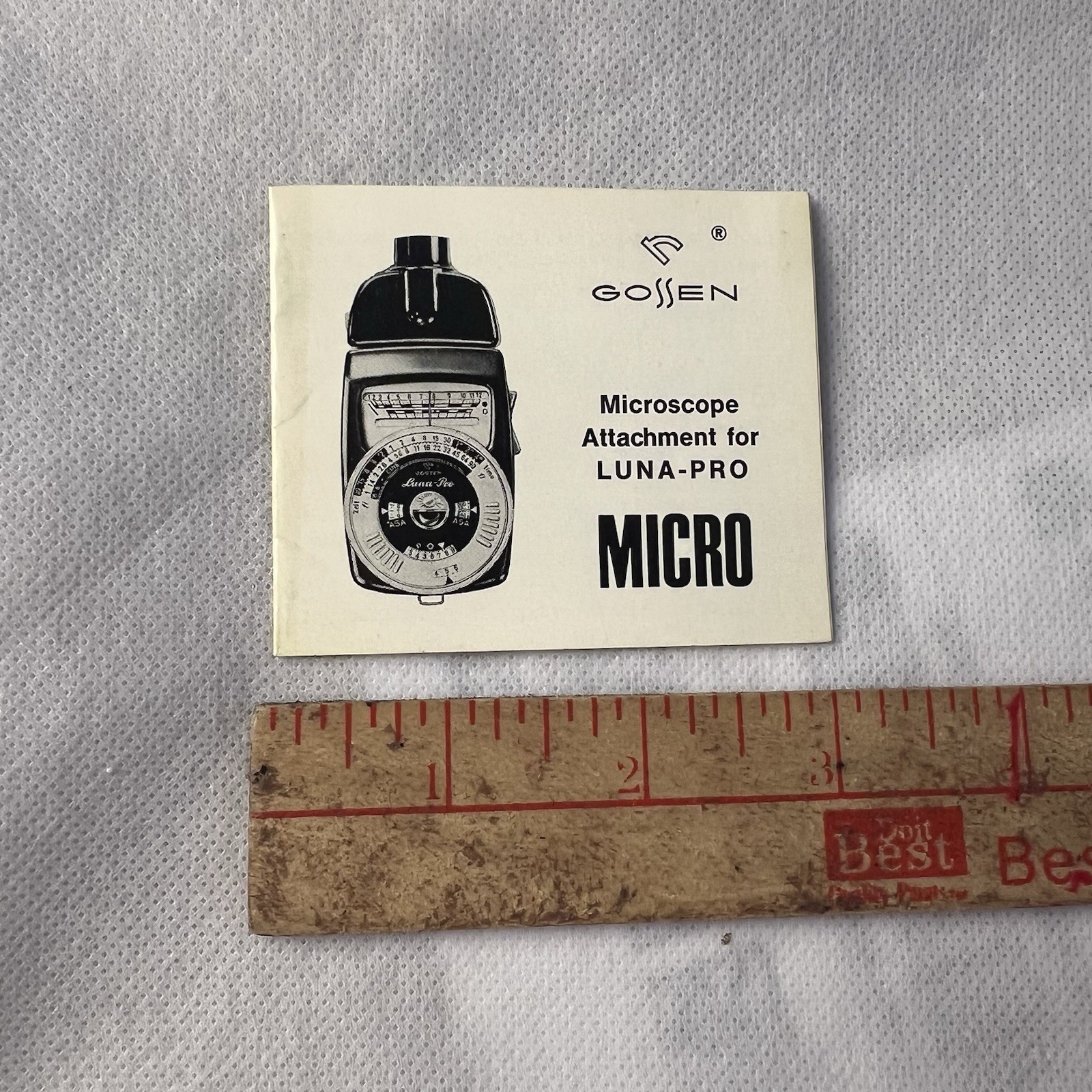 Original Gossen Luna-Pro Microscope Attachment MICRO Manual – Rare