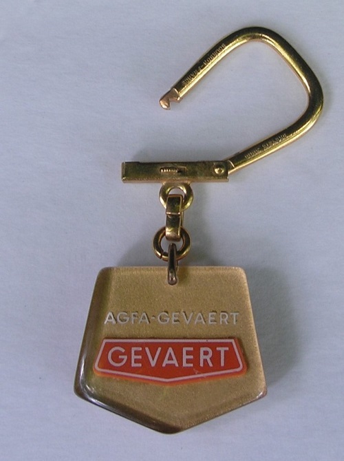 rare vintage AGFA-GEVAERT Film promotional key ring, keychain c.1965—never used