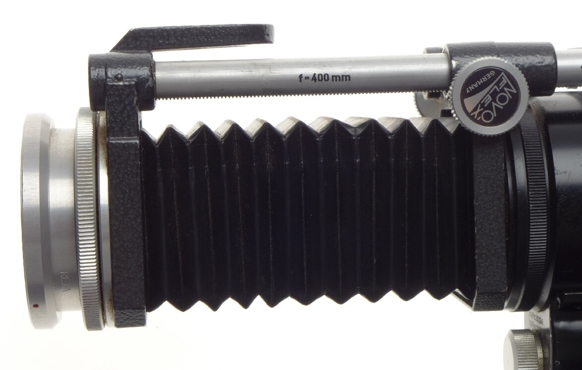 Novoflex noflexar 1:5.6 f=400mm follow-focus lens pistol grip bellows rexa mount