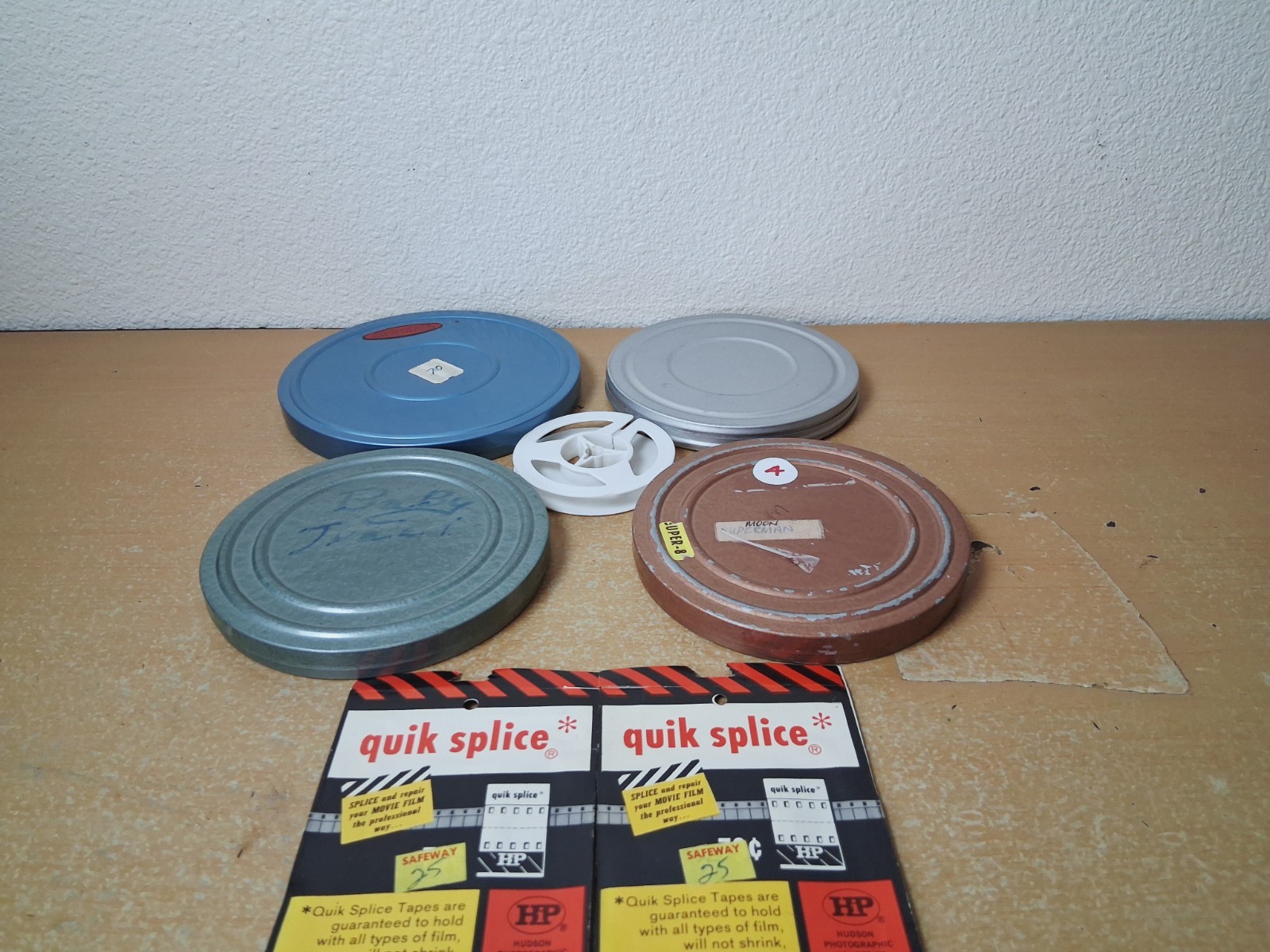Mixed Lot 5″ & 6″ Metal Canister Reels Film Movie Empty Baia Pocket Splicer