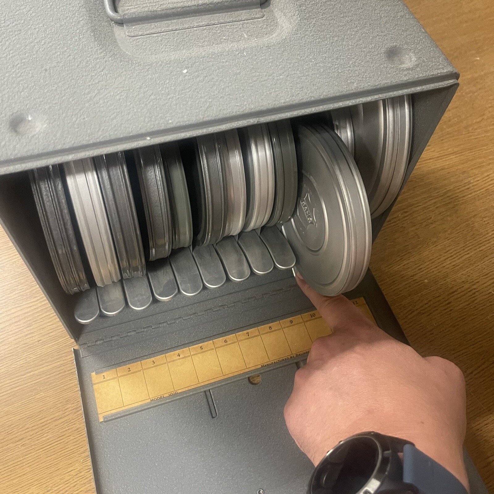 Vintage BRUMBERGER 8mm Film Canister & Reel Storage Box, Holds Includes 12 BLN