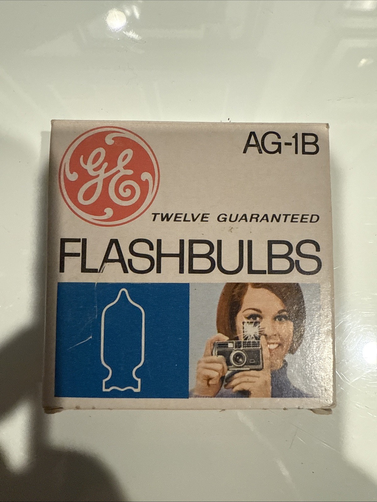 GE Flashbulbs AG-1B 12 Pack Made In USA Photography Blue NOS analog flash