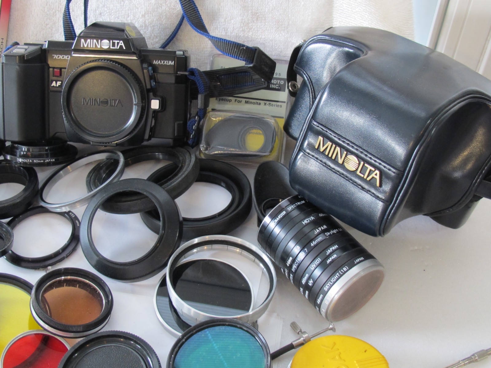 Vintage MINOLTA Camera Filter Cap Manual Adapter Ring Cable Release Mixed LOT #6