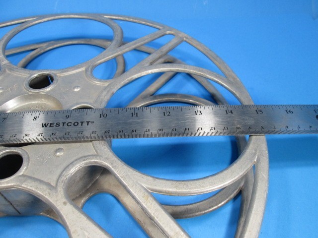 Vintage GOLDBERG BROS 15in Aluminum Film Reel – 4-Hole ~Denver, Colorado USA~