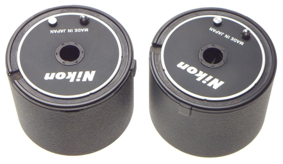NIPPON KOGAKU F250 film spool large cartridge cassette pair set with case used