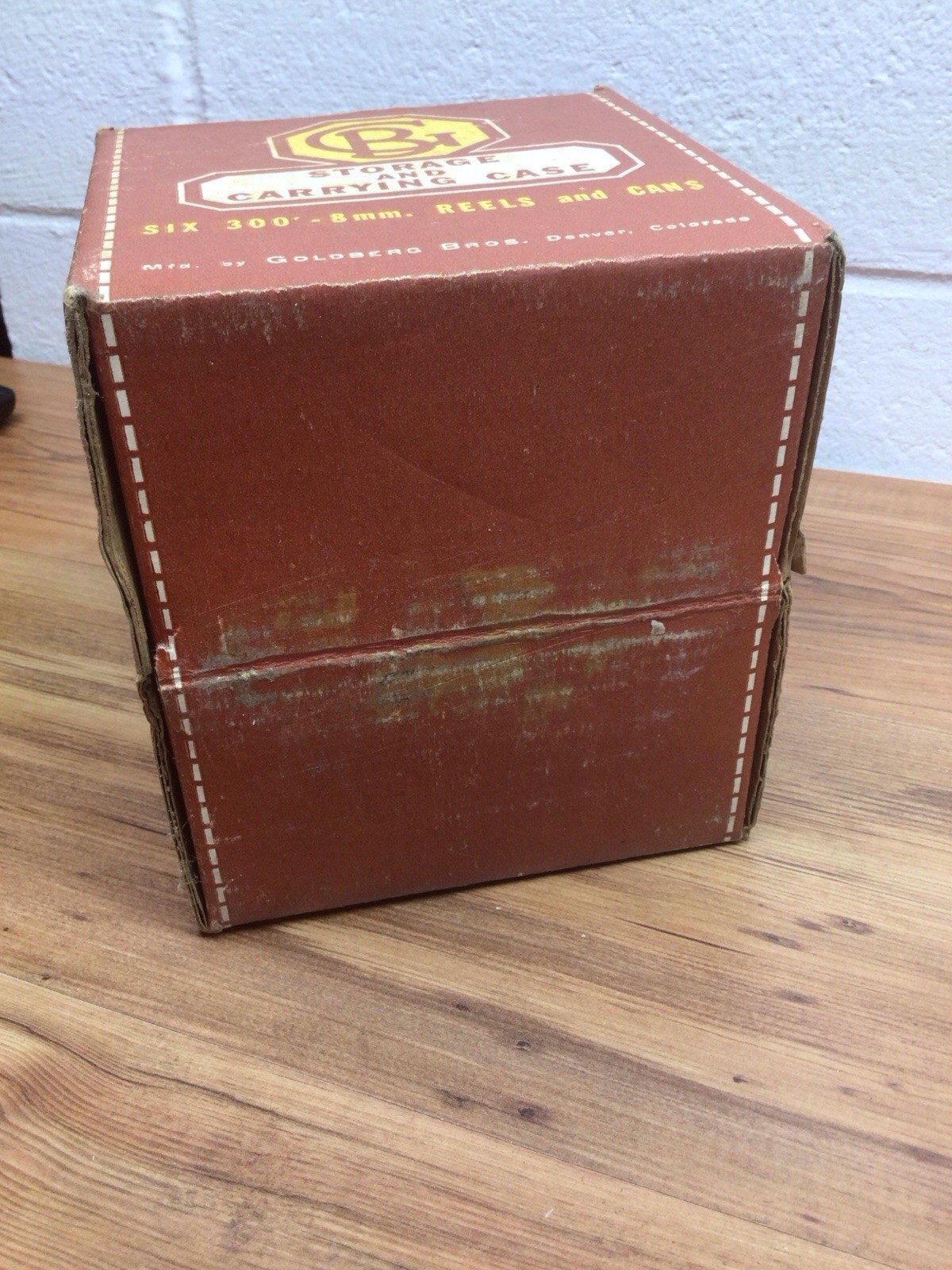 Goldberg 8mm 200ft Brown Metal 5″ Film Reel & Canister 6pc w Storage Carry Case