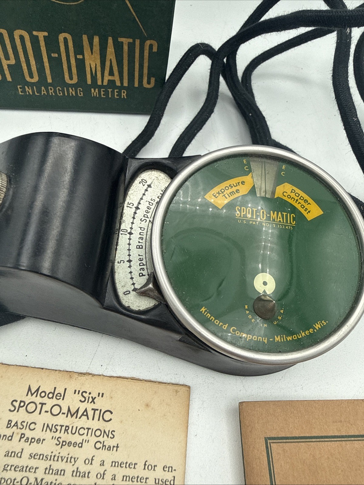 VTG Kinnard Spot-O-Matic Enlarging Meter w/ Box Instructions , Manual not Tested