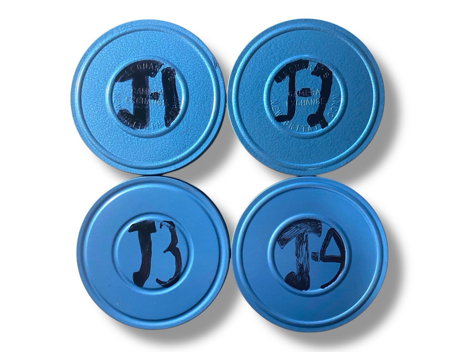 Lot of 4 Metal Film Cans with Reels 8mm 5″ (6) 3″ Plastic Reels Family Vacation