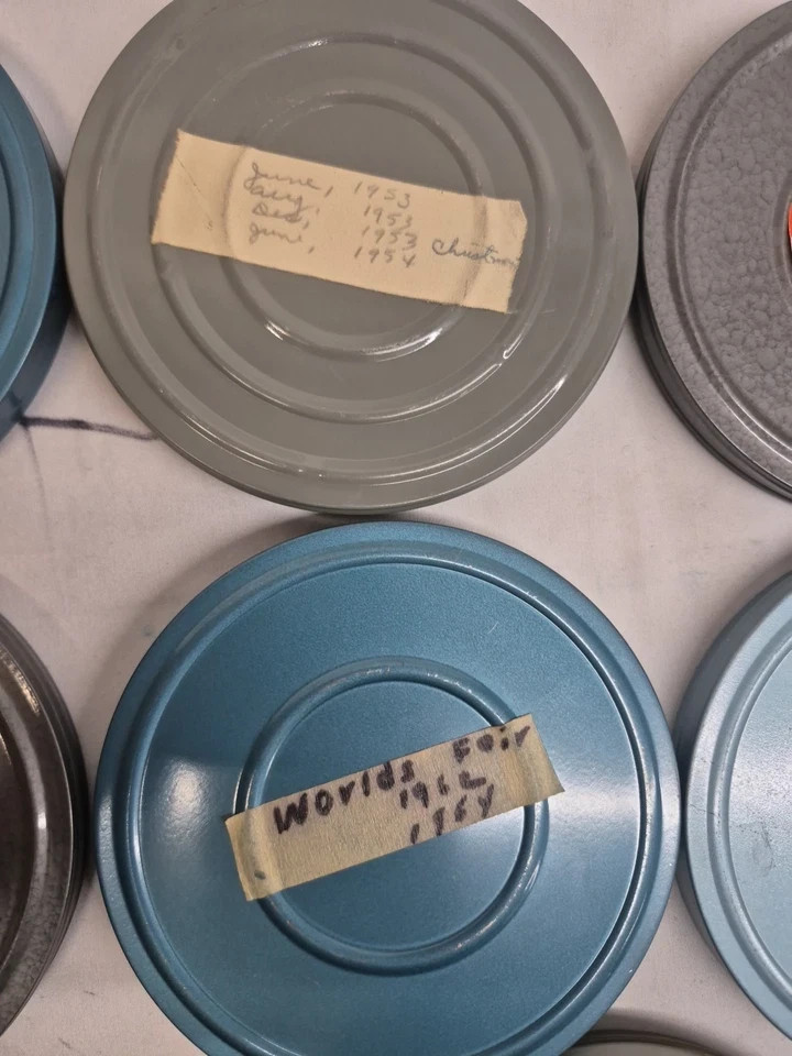 8MM Film Movie Reel Storage Case w/ Home Movie Worlds Fair 1962 Zoo Lake