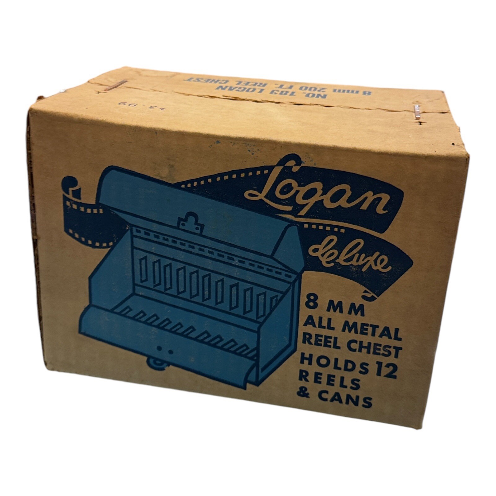 Vintage Logan Deluxe Metal 8mm Film Reel Chest 12 Slots UNOPENED!!!