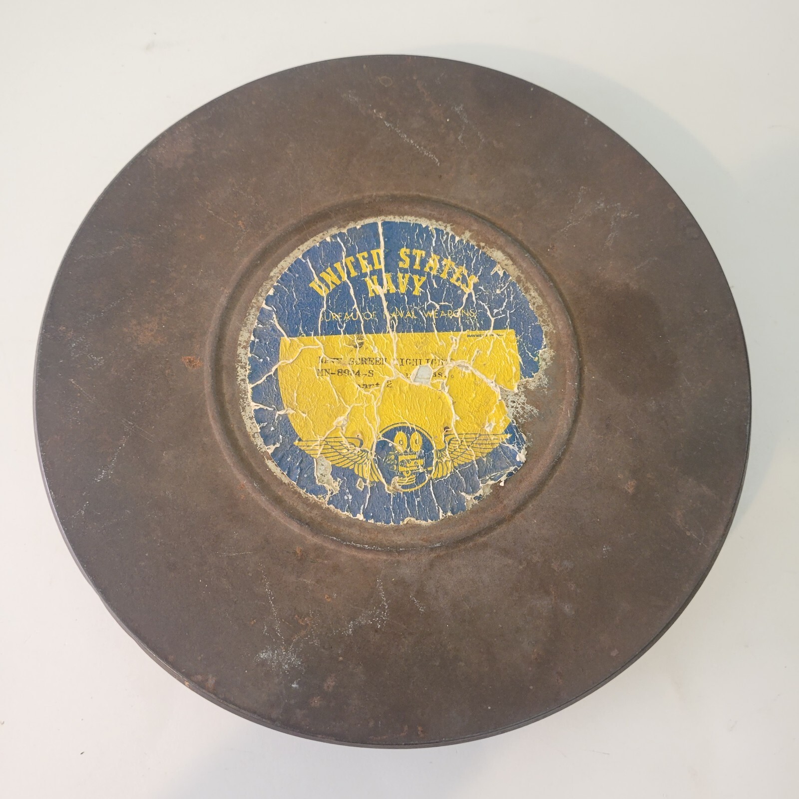 United States Navy 35MM Movie Film Can / Canister 10 1/4″ Tin Vintage