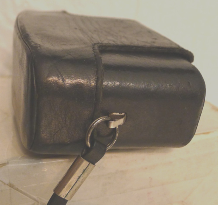 Minox 35 Snap Close Fitted Black Leather Camera Case with Wrist Strap FF