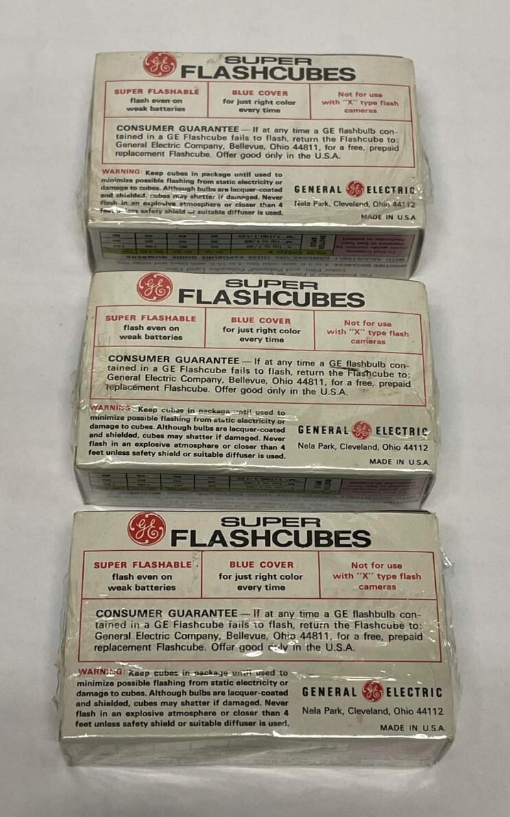 Vintage GE Super Flash Cubes 9 Cubes NEW Sealed (3 x 3 packs)