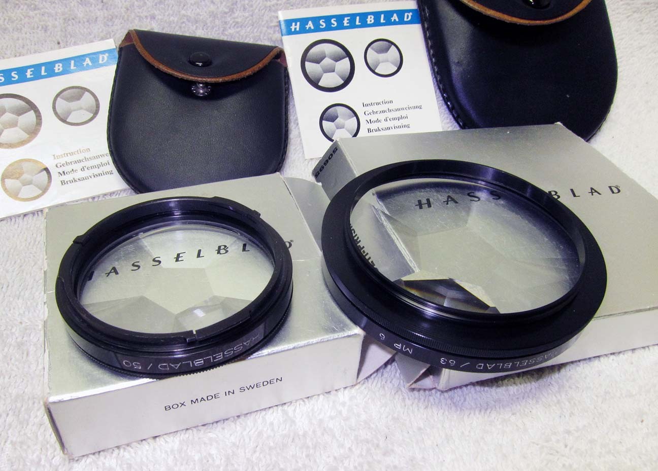 TWO Hasselblad/Zeiss MULTI-PRISM Filters 6/50 & 6/63 for 500 C/M. MINTY w/Box