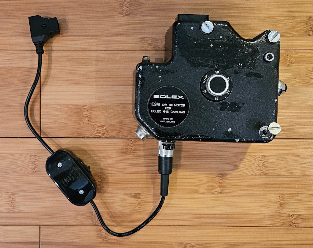 Bolex ESM/EBM 7-pin Power Cable w/ Switch, Unregulated D-Tap, ~40cm (16″)