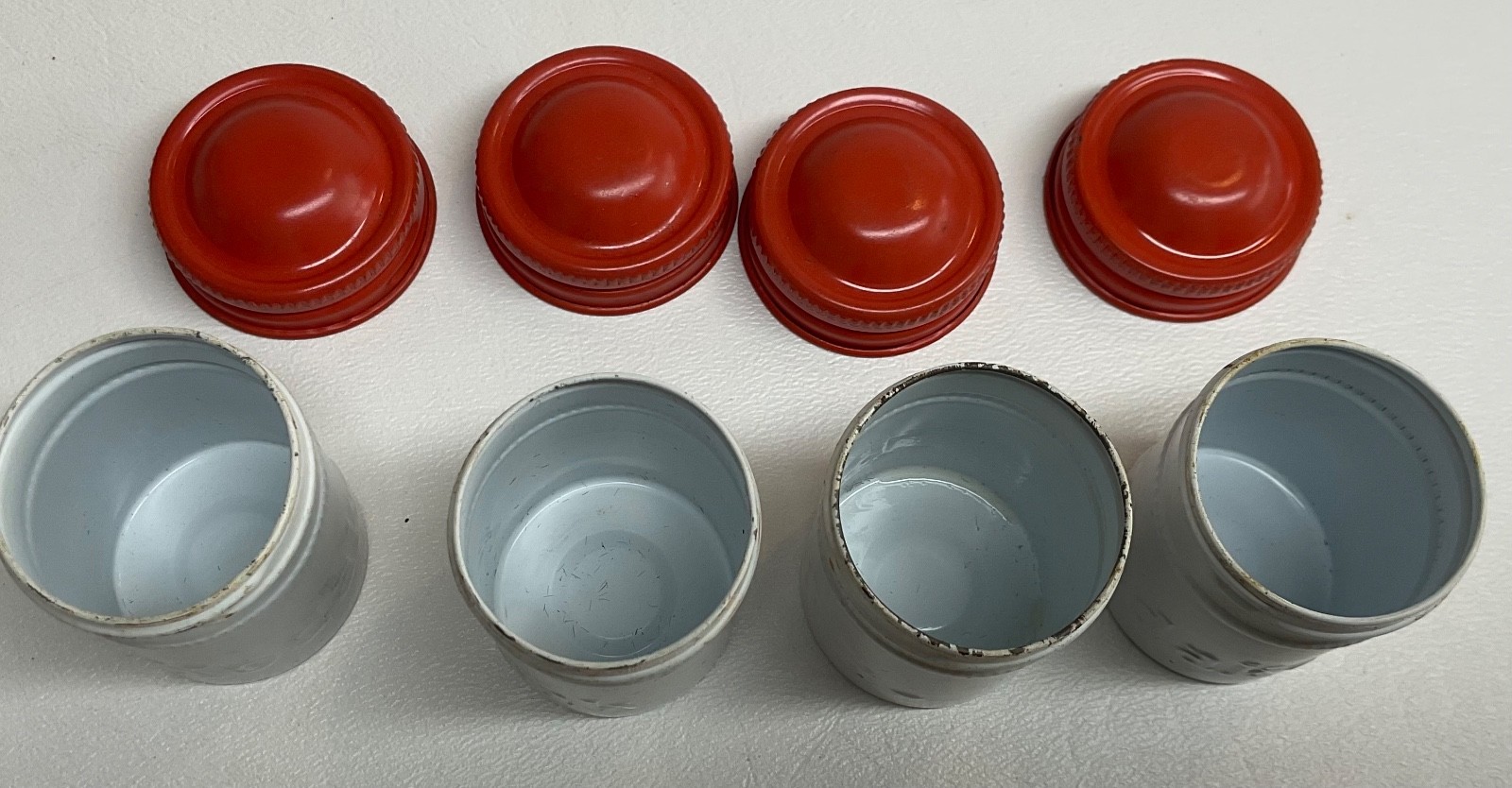 VTG Lot of 4 Kodak 35mm Film Roll Embossed Container Metal Tin Can Canister