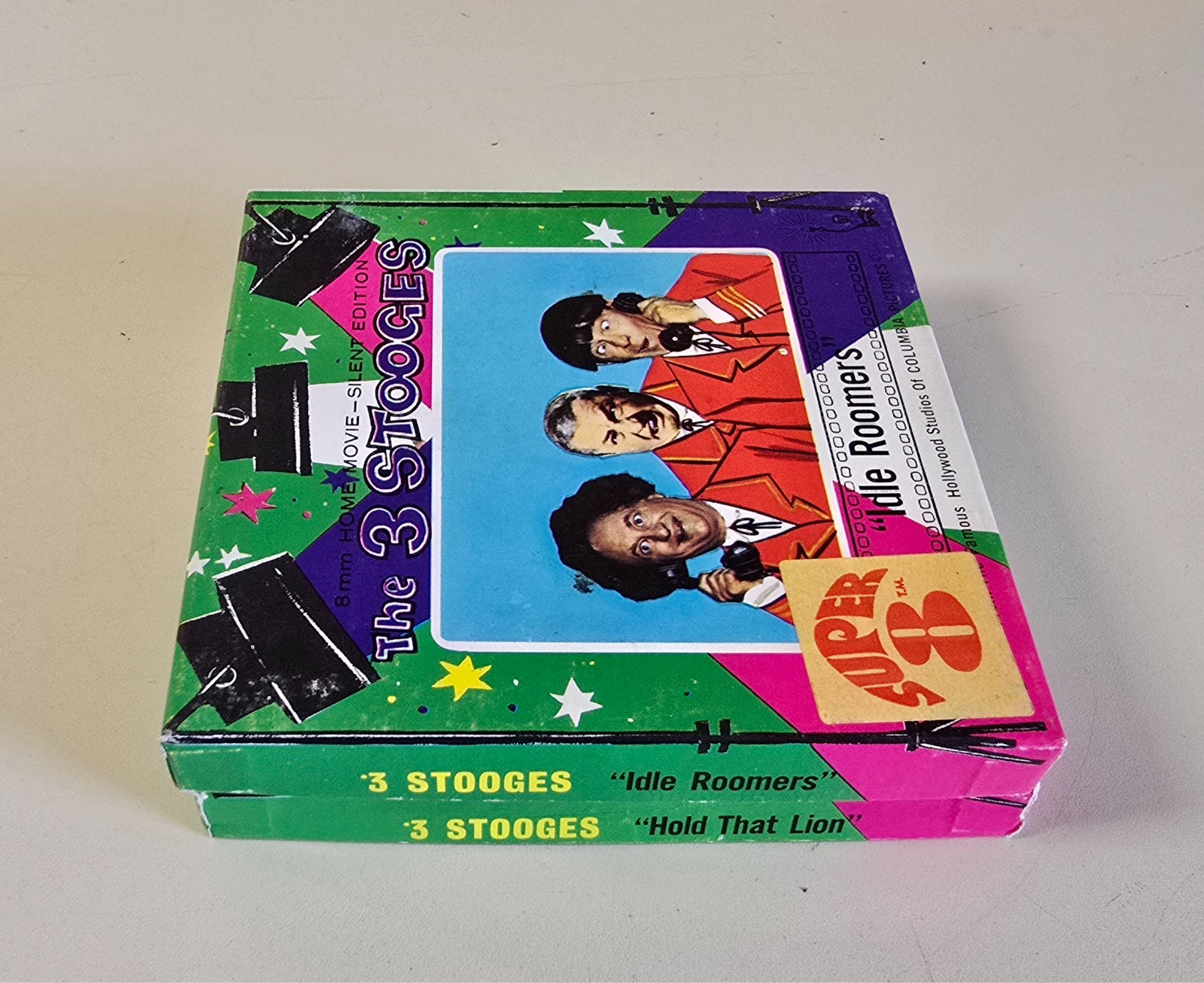 Vintage The Three 3 Stooges “Idle Roomers” + “Hold That Lion” 8mm Movie LOT-2