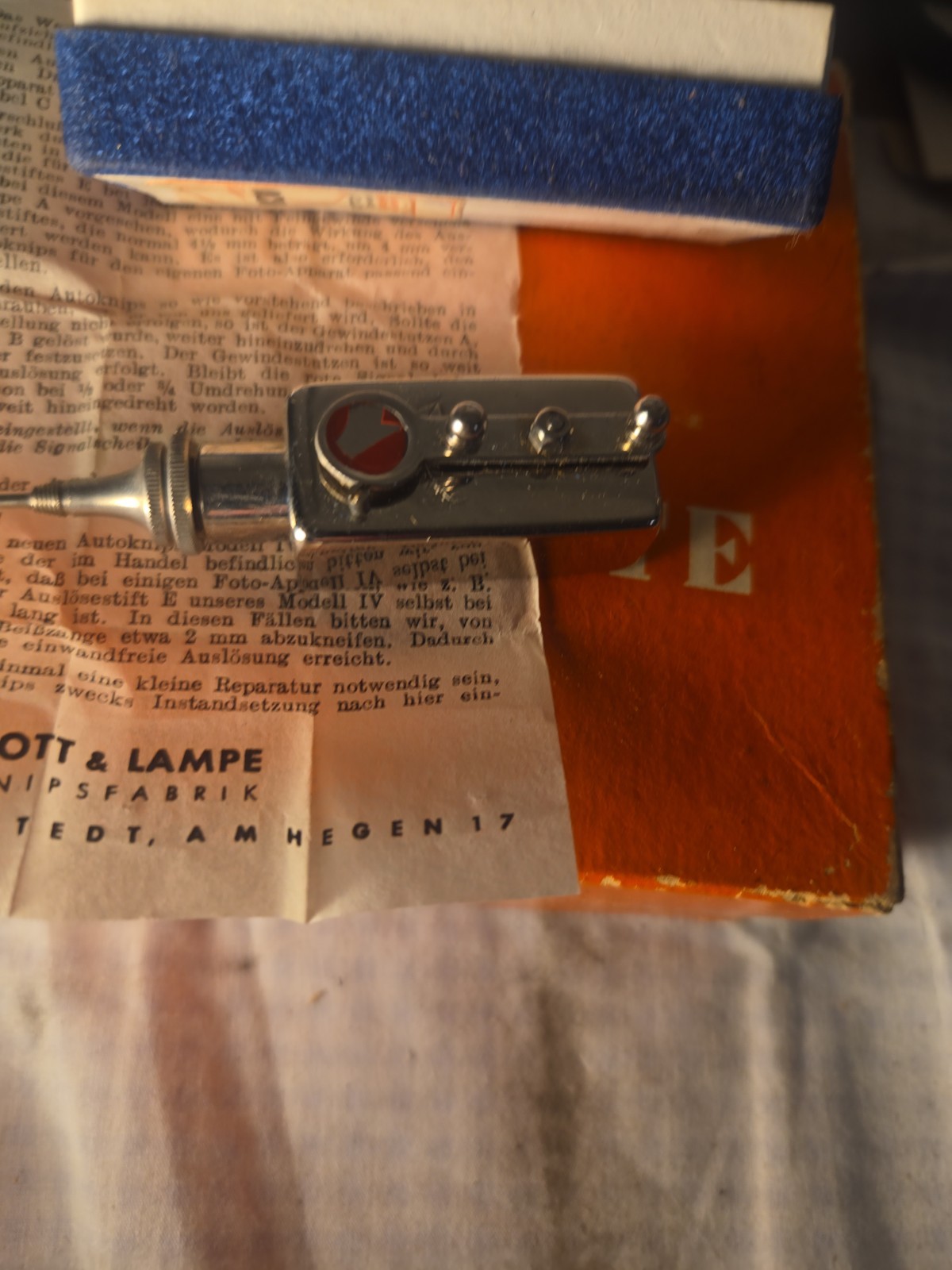 Vintage Autoknips Modell IV Camera Self Timer w Box Instructions Germany