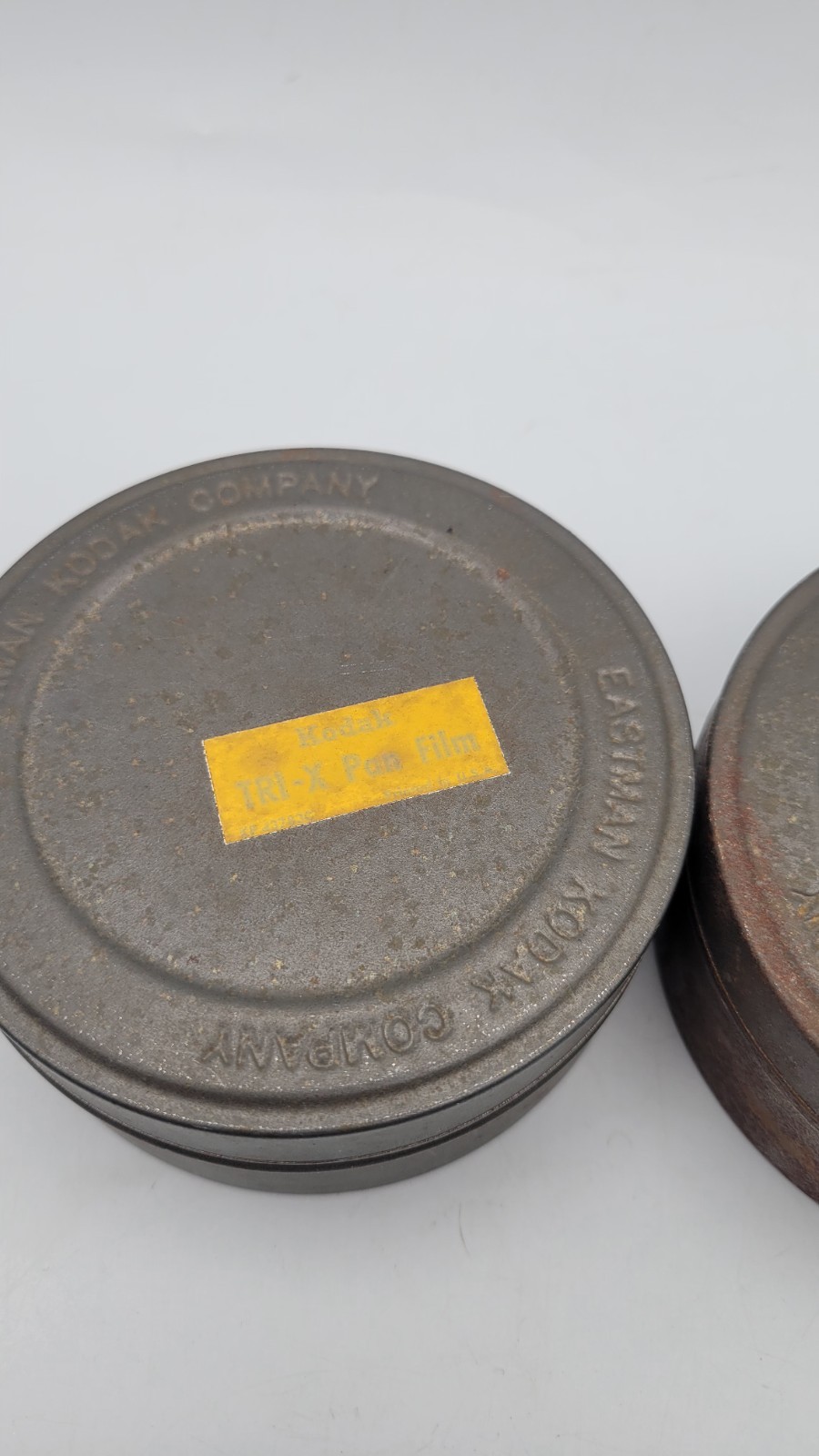 Vintage Pair Of Eastman Kodak Company 35mm Tri-X Pan Film 4” Canister Tins